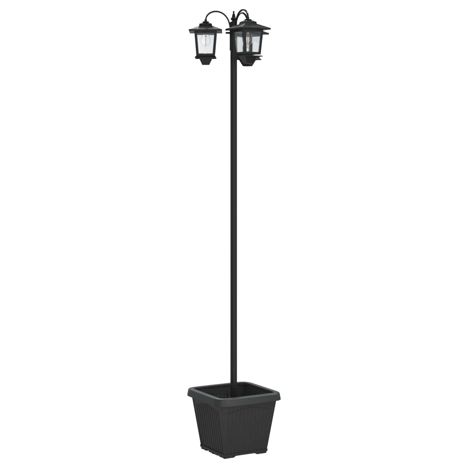Lampion sa 3 glave s posadnikom Crna 32 x 32 x 188 cm