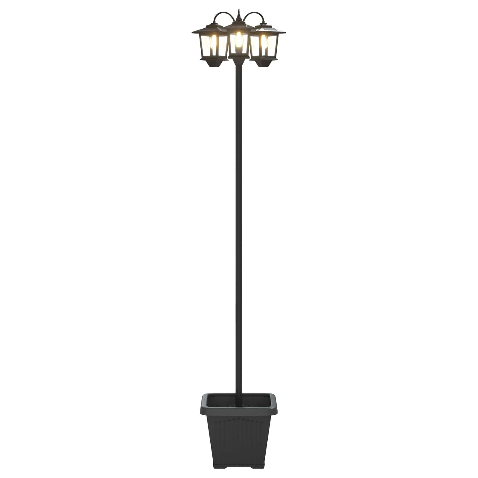 Lampion sa 3 glave s posadnikom Crna 32 x 32 x 188 cm
