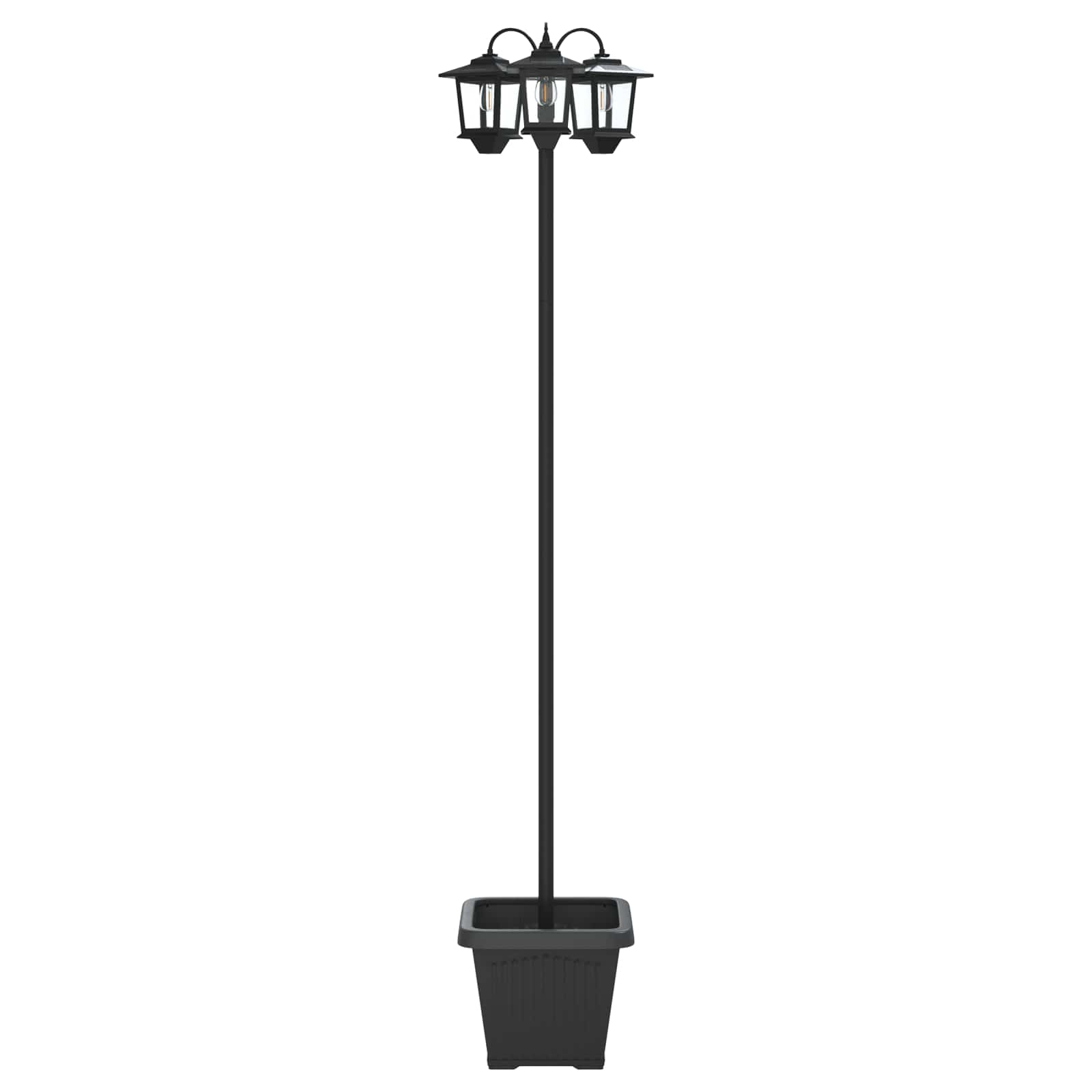 Lampion sa 3 glave s posadnikom Crna 32 x 32 x 188 cm