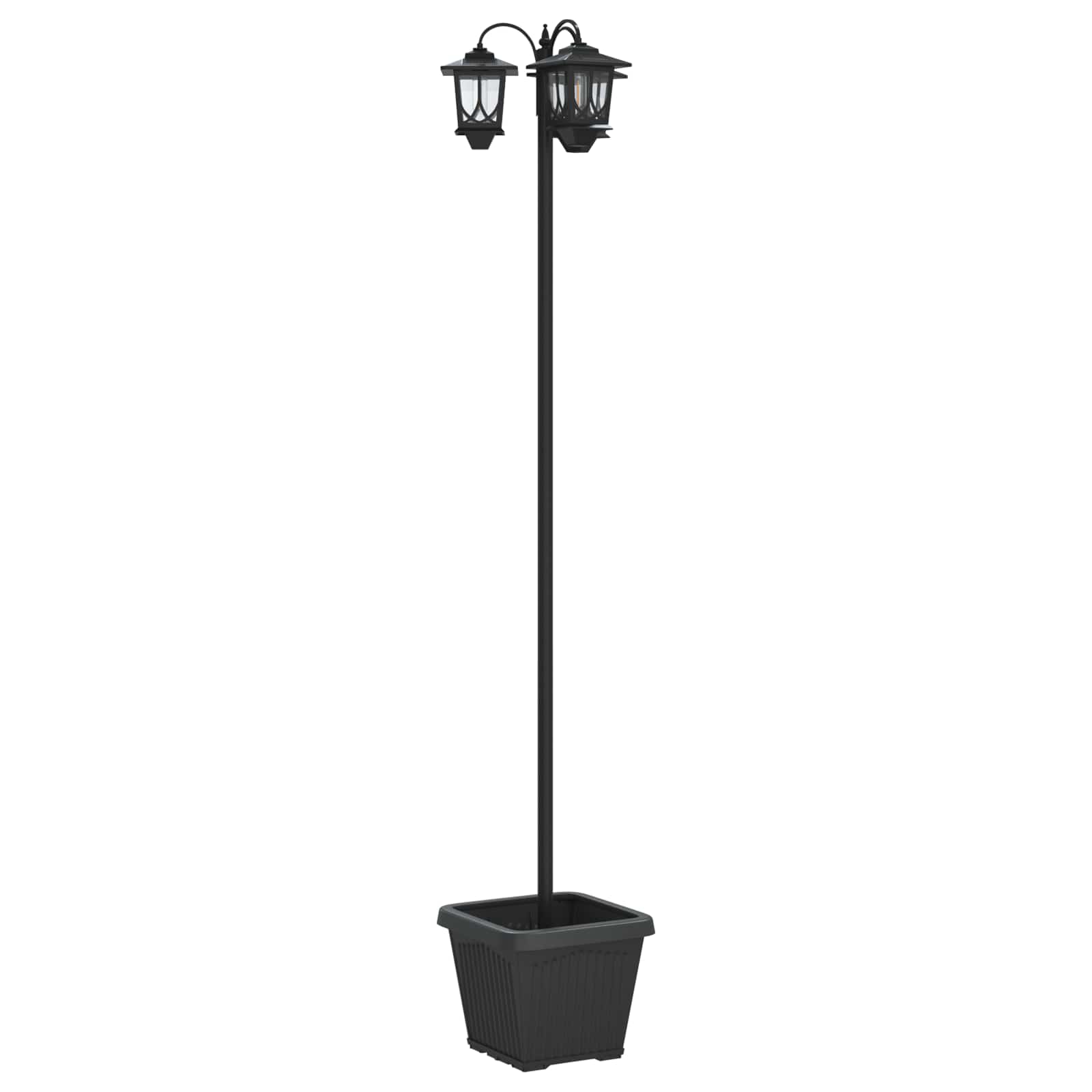 Lampa sa tri glave Crna 32 x 32 x 188 cm Aluminij i ABS