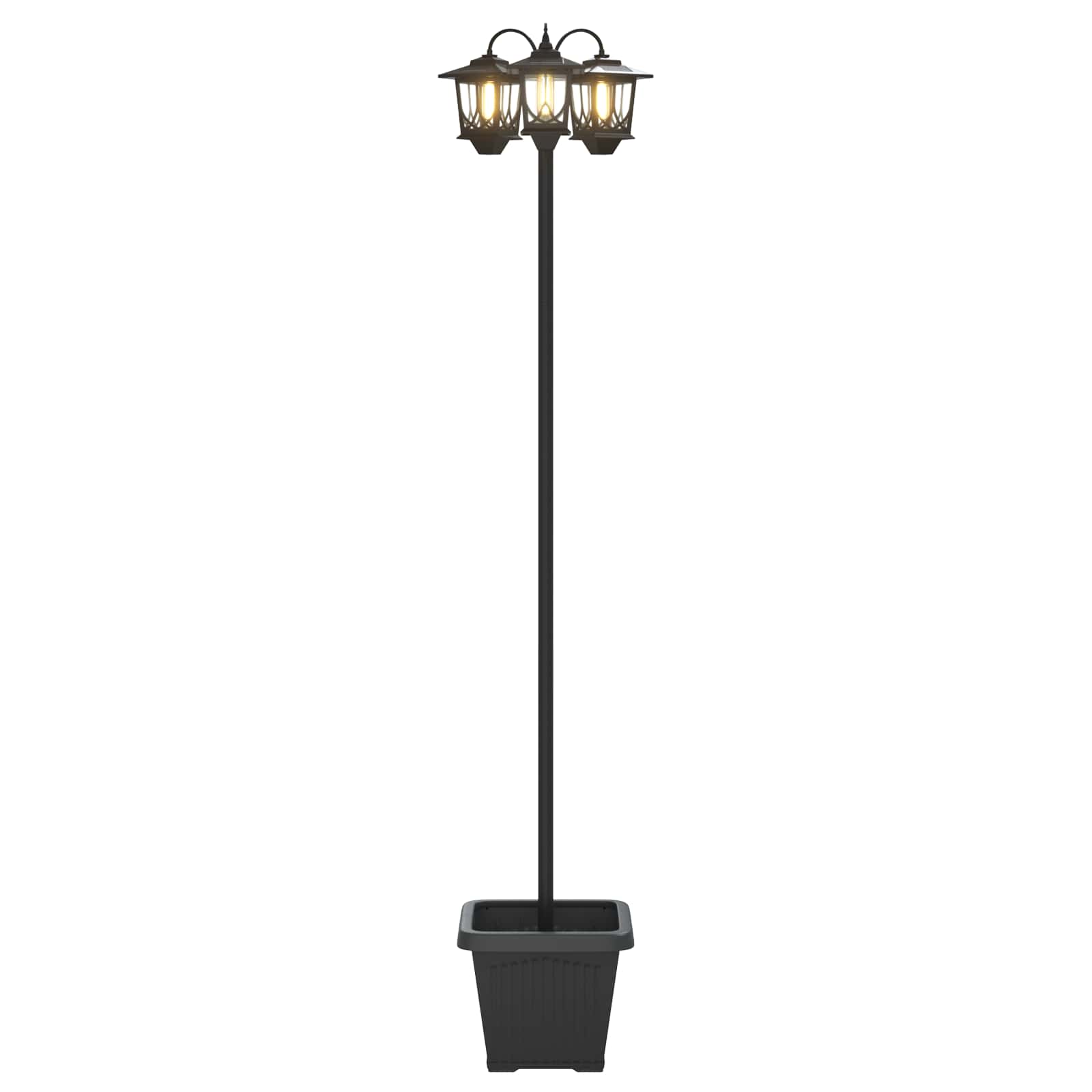 Lampa sa tri glave Crna 32 x 32 x 188 cm Aluminij i ABS