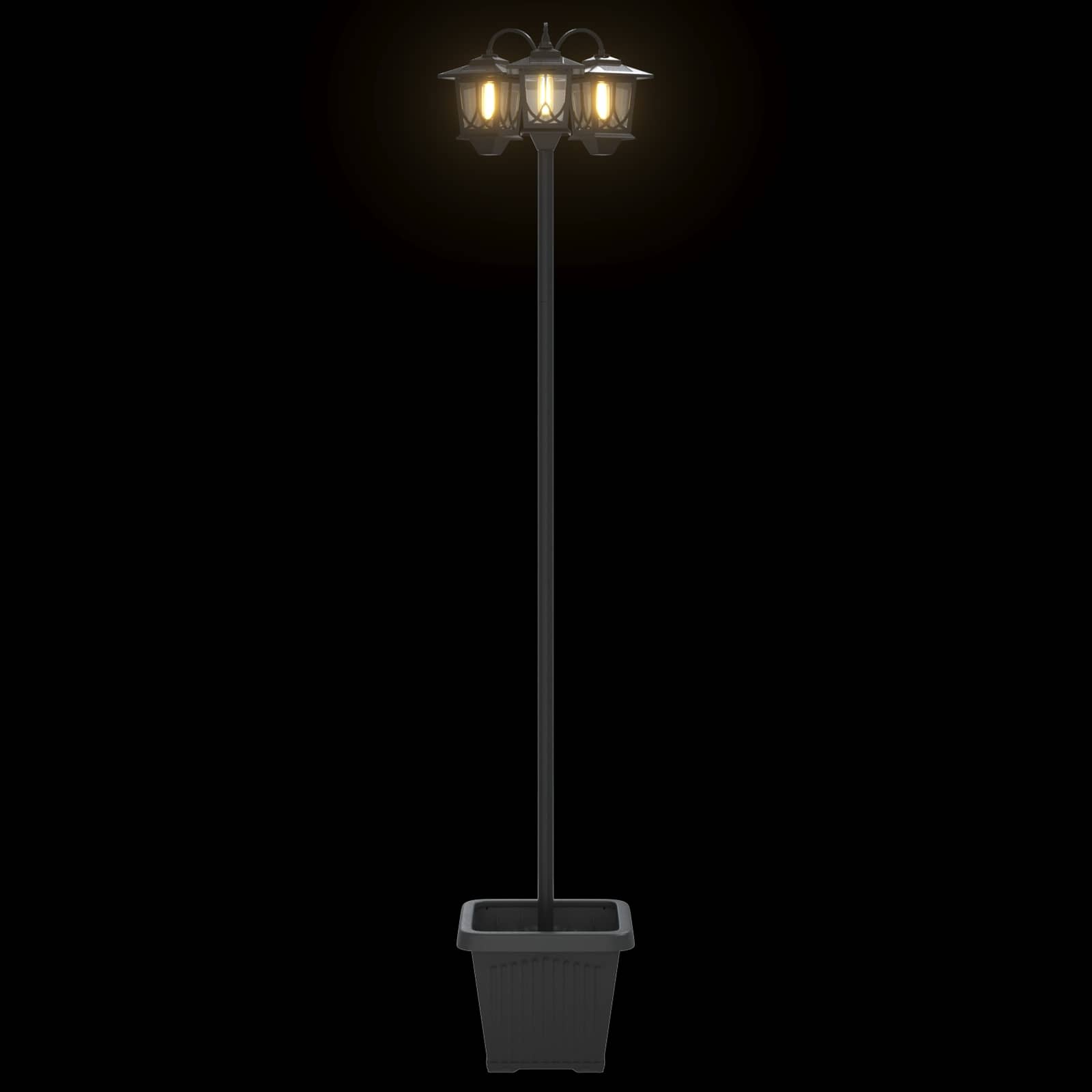 Lampa sa tri glave Crna 32 x 32 x 188 cm Aluminij i ABS