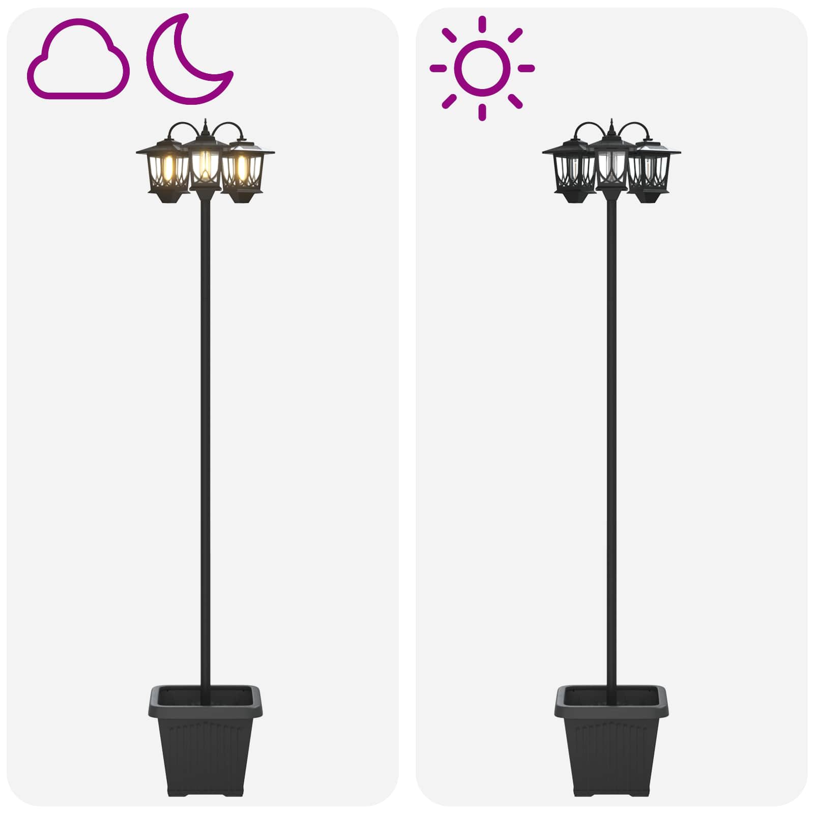 Lampa sa tri glave Crna 32 x 32 x 188 cm Aluminij i ABS
