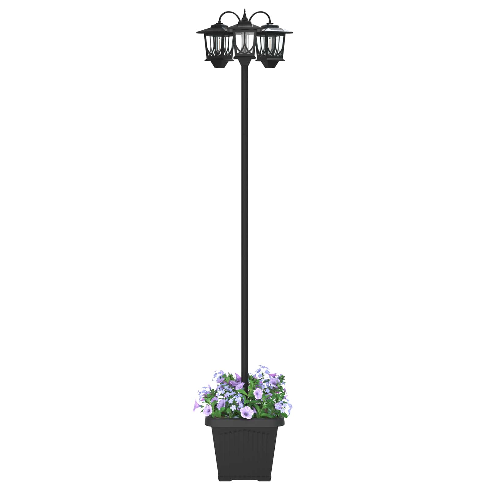 Lampa sa tri glave Crna 32 x 32 x 188 cm Aluminij i ABS