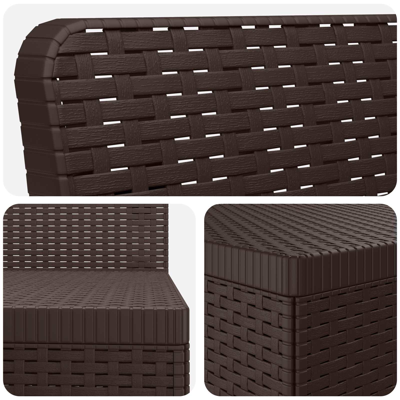 Sofa za vrt za 3 osobe sa izgledom rattan PP Smeđa