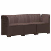 Sofa za vrt za 3 osobe sa izgledom rattan PP Smeđa