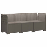 Sofa za vrt za 3 osobe sa izgledom rattan PP Svjetlosiva