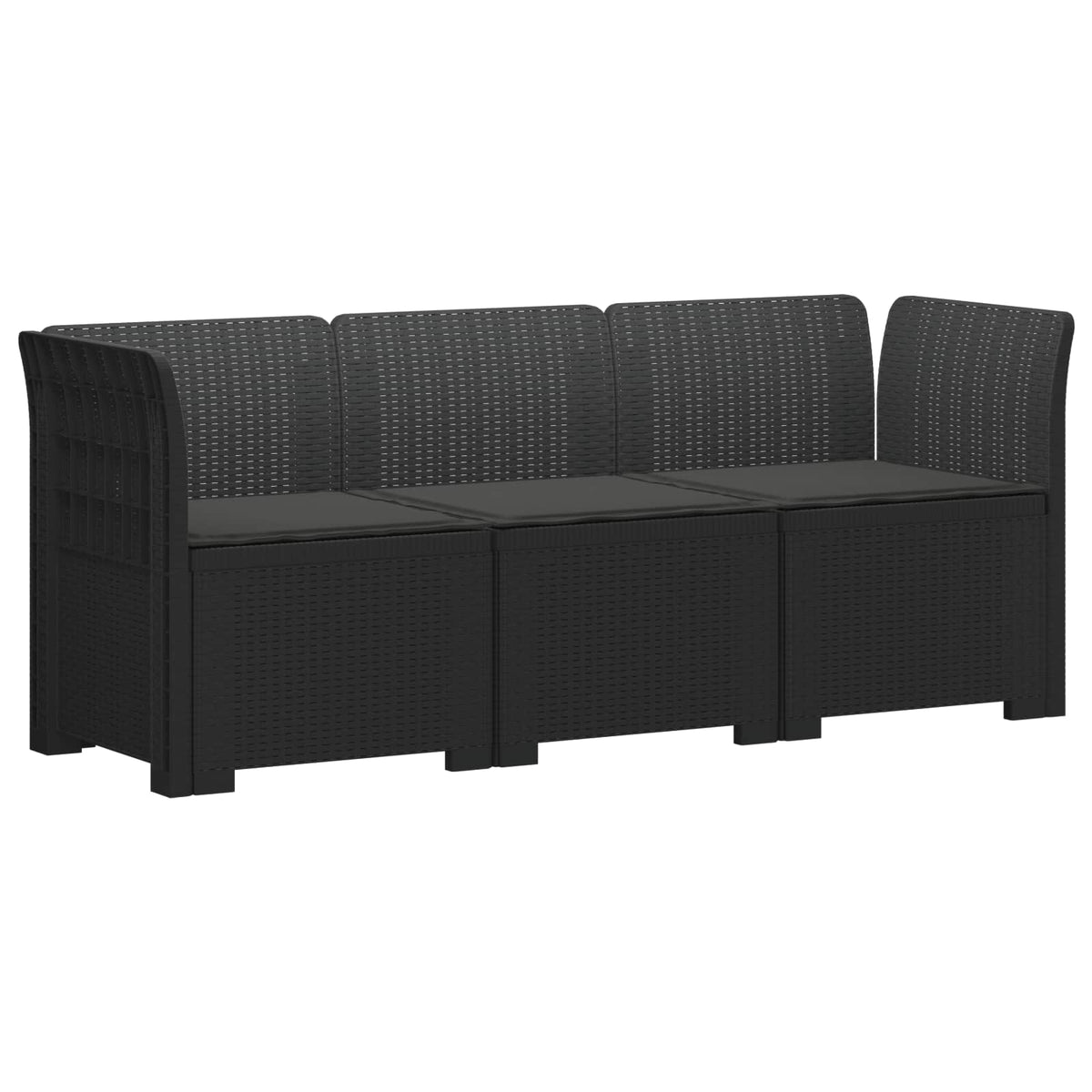 Dvosjedni vrtni sofa s jastucima u ratan izgledu PP Antracit