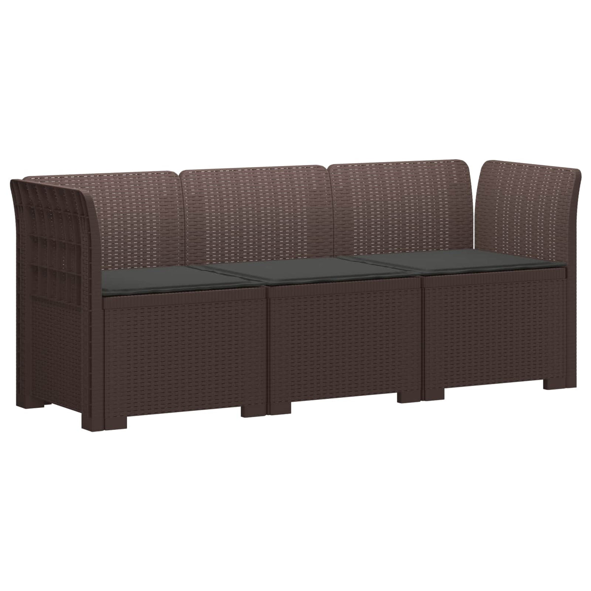 Dvosjedni vrtni sofa s jastucima u ratan izgledu PP Smeđa
