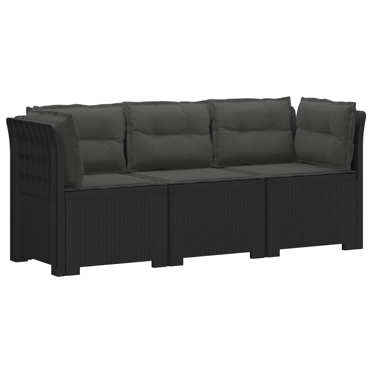 Dvosjedni vrtni sofa s jastucima u ratan izgledu PP Antracit