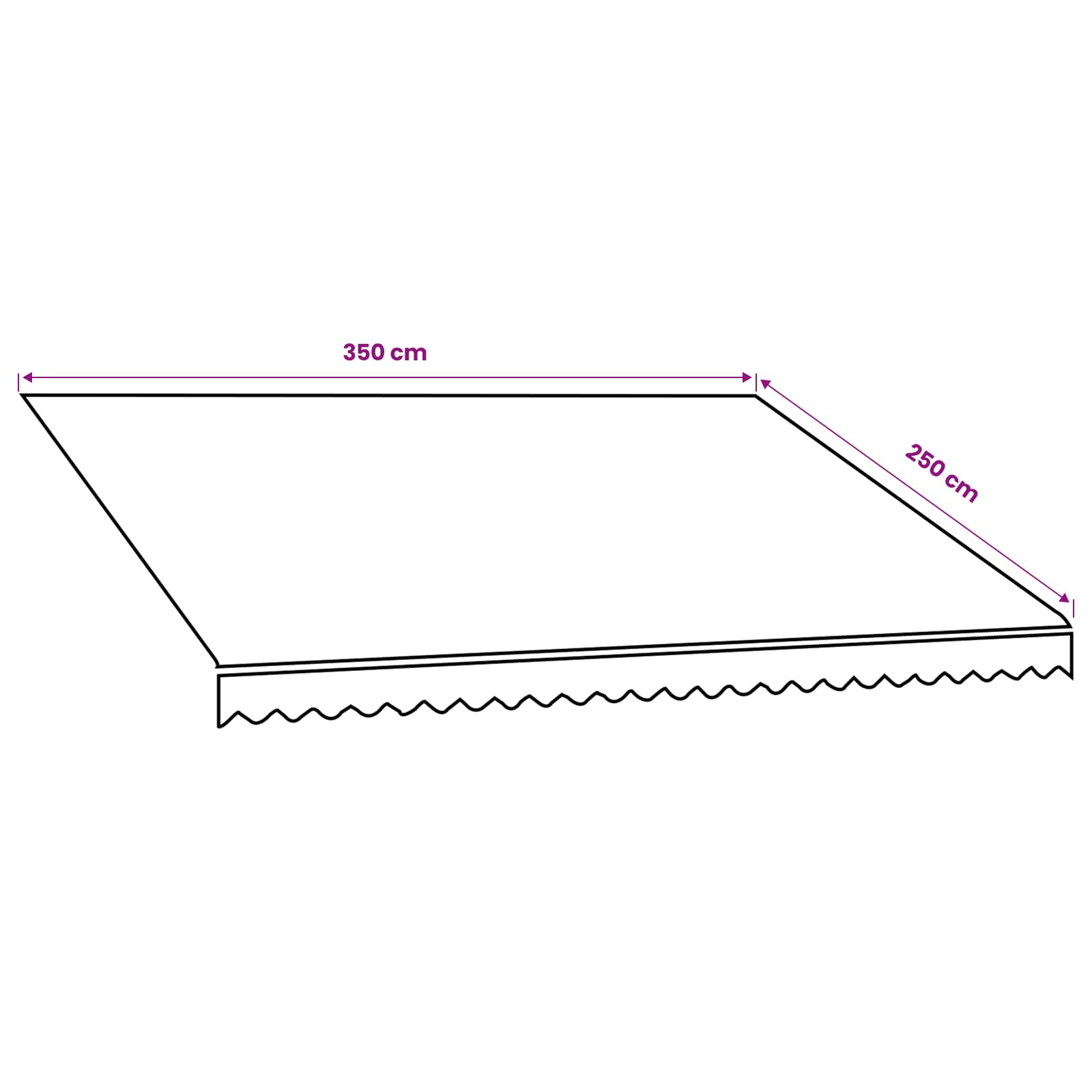 Zamjensko platno za tendu Narančasta i smeđa 350 x 250 cm