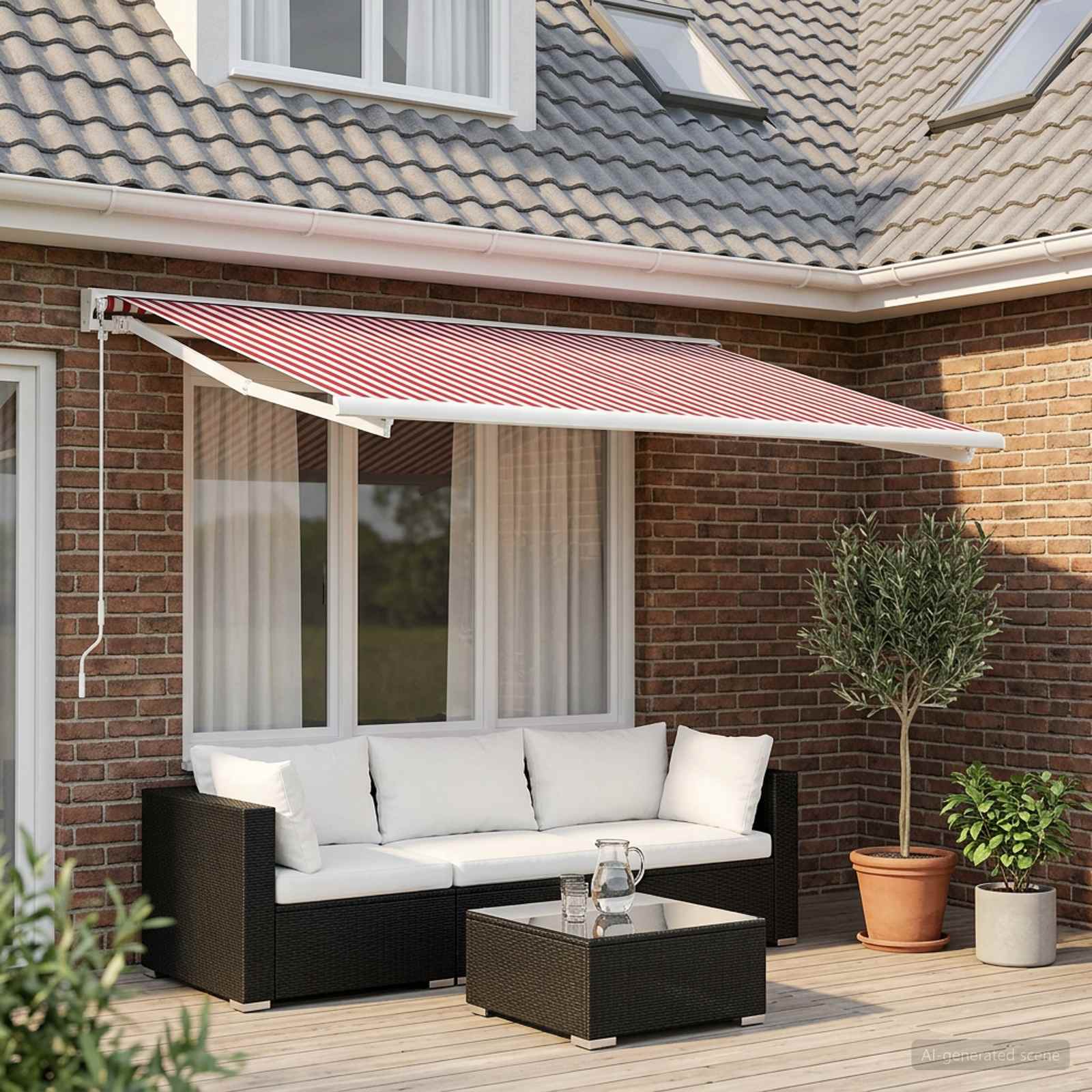 Zamjensko platno za tendu Crvena i bijela 300 x 250 cm