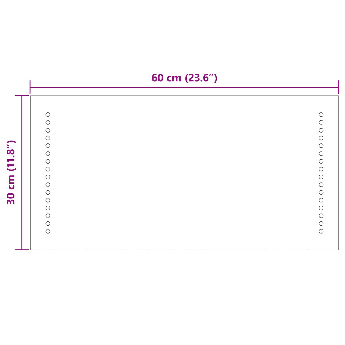 LED kupaonsko ogledalo *Transparent*an 60 x 30 cm Pravokutni
