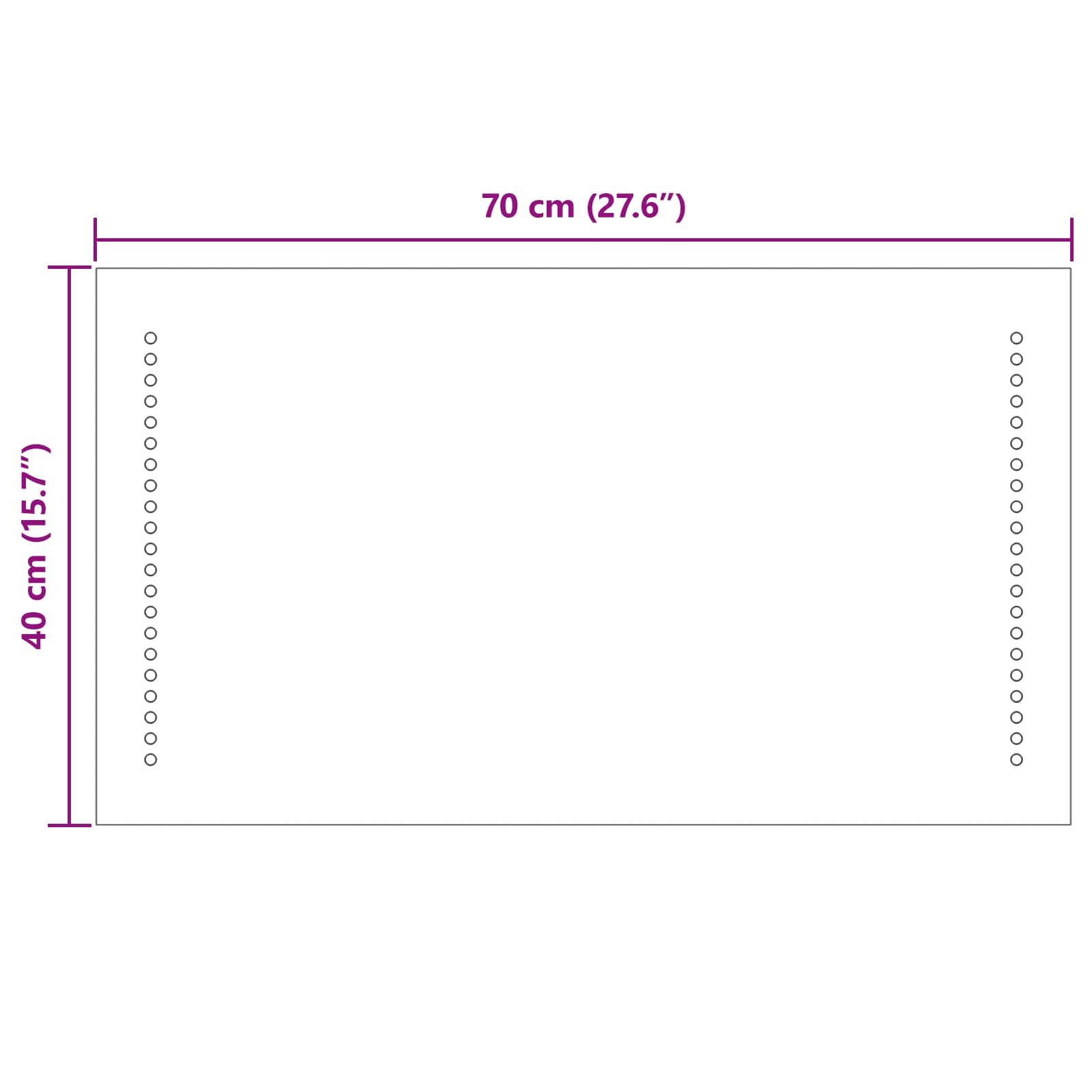LED kupaonsko ogledalo *Transparent*an 70 x 40 cm Pravokutni