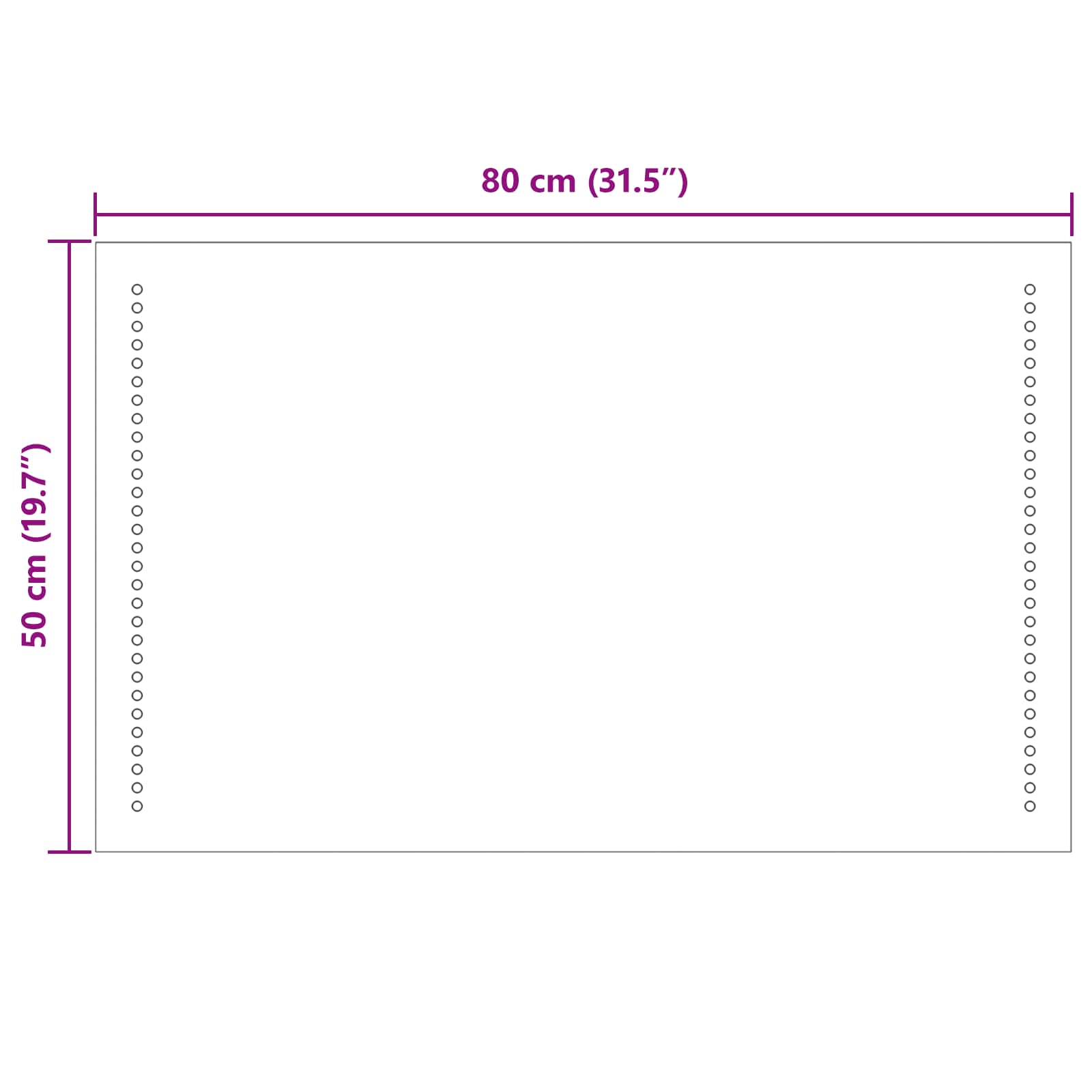 LED kupaonsko ogledalo *Transparent*an 80 x 50 cm Pravokutni