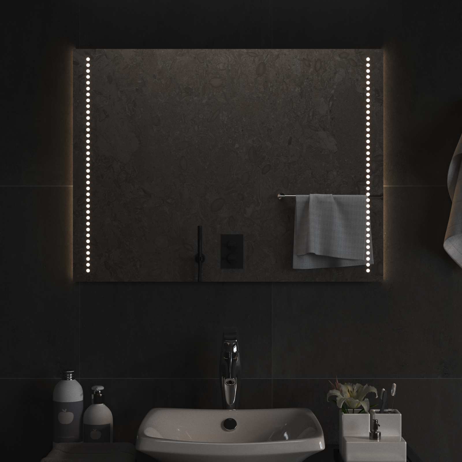 LED kupaonsko ogledalo *Transparent*an 80 x 60 cm Pravokutni