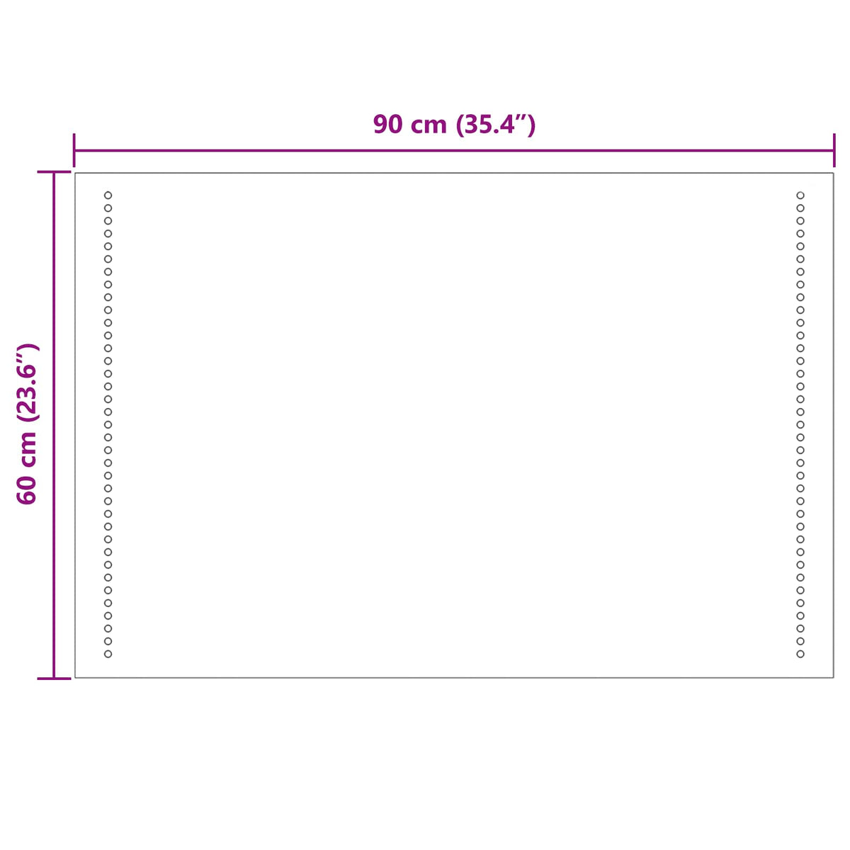 LED kupaonsko ogledalo *Transparent*an 90 x 60 cm Pravokutni
