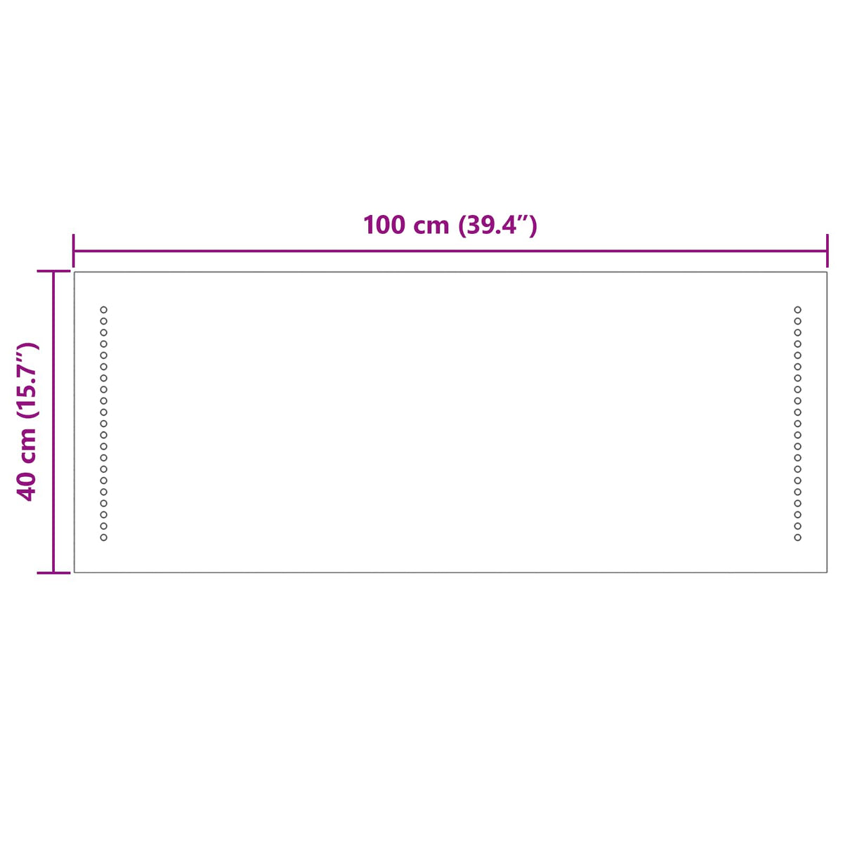 LED kupaonsko ogledalo *Transparent*an 100 x 40 cm Pravokutni