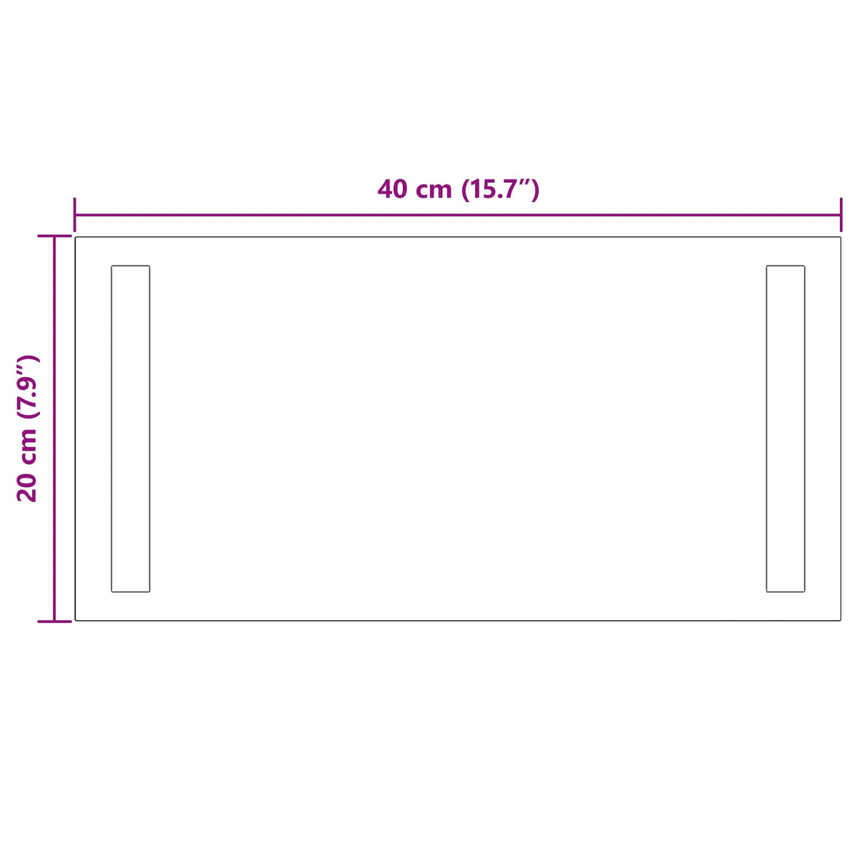 LED kupaonsko ogledalo s ogledalom *Transparent*an 40 x 20 cm