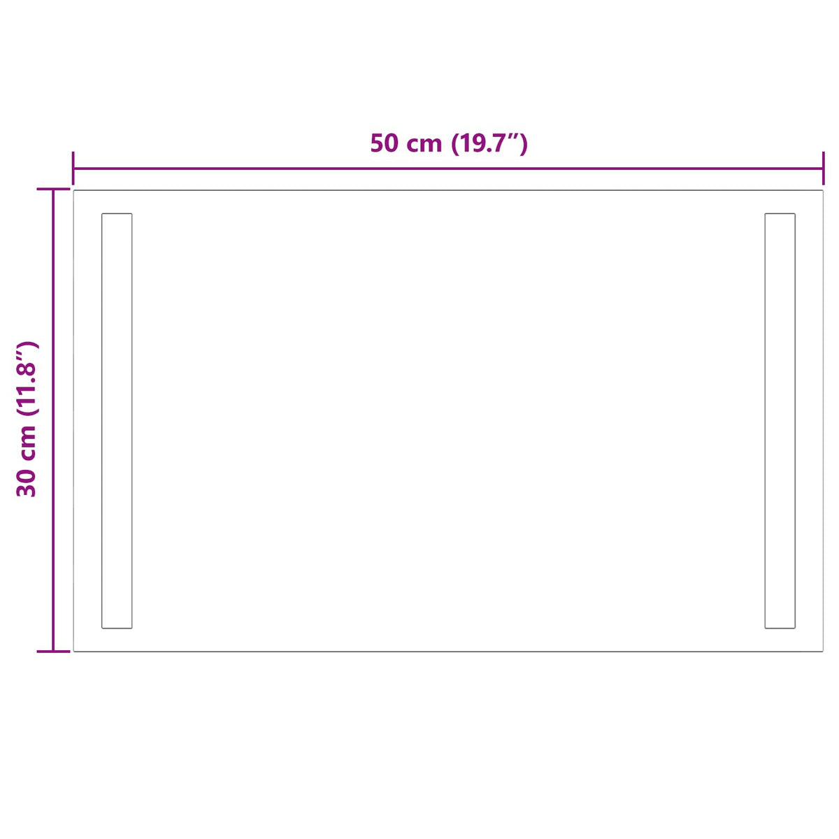 LED kupaonsko ogledalo s ogledalom *Transparent*an 50 x 30 cm