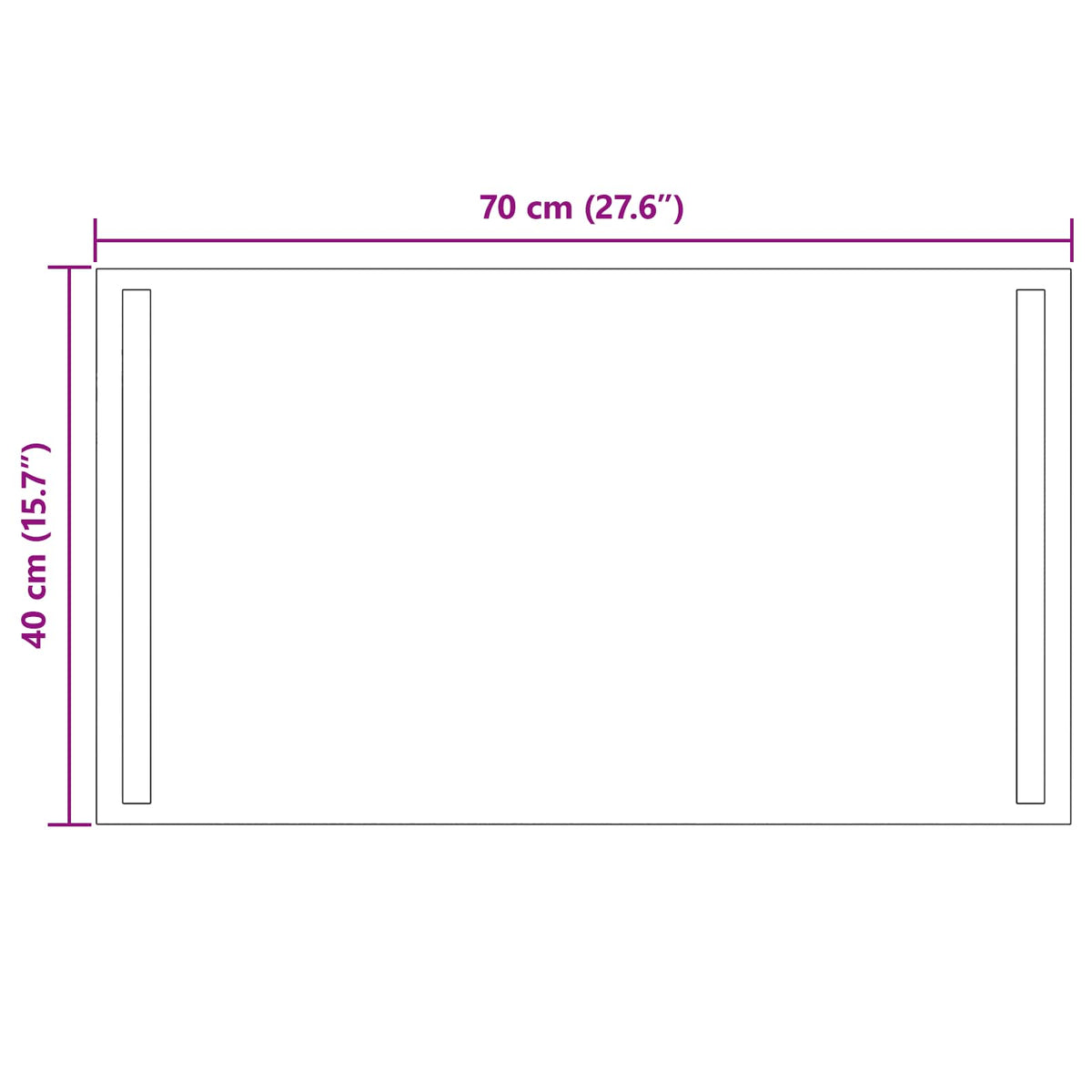 LED kupaonsko ogledalo s ogledalom *Transparent*an 70 x 40 cm