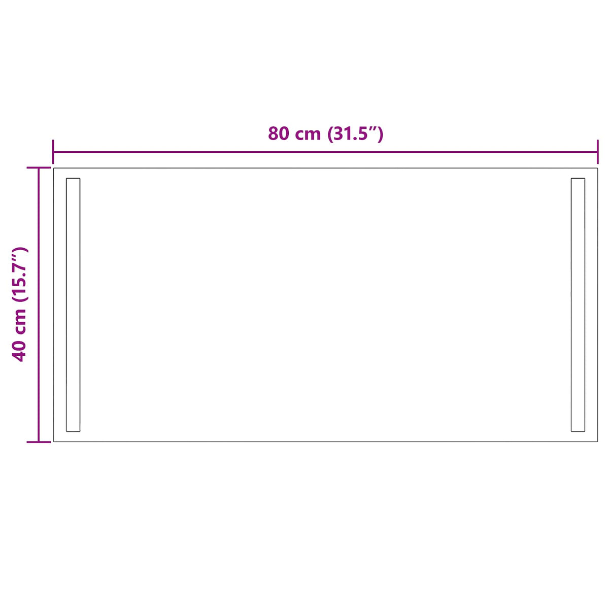 LED kupaonsko ogledalo s ogledalom *Transparent*an 80 x 40 cm