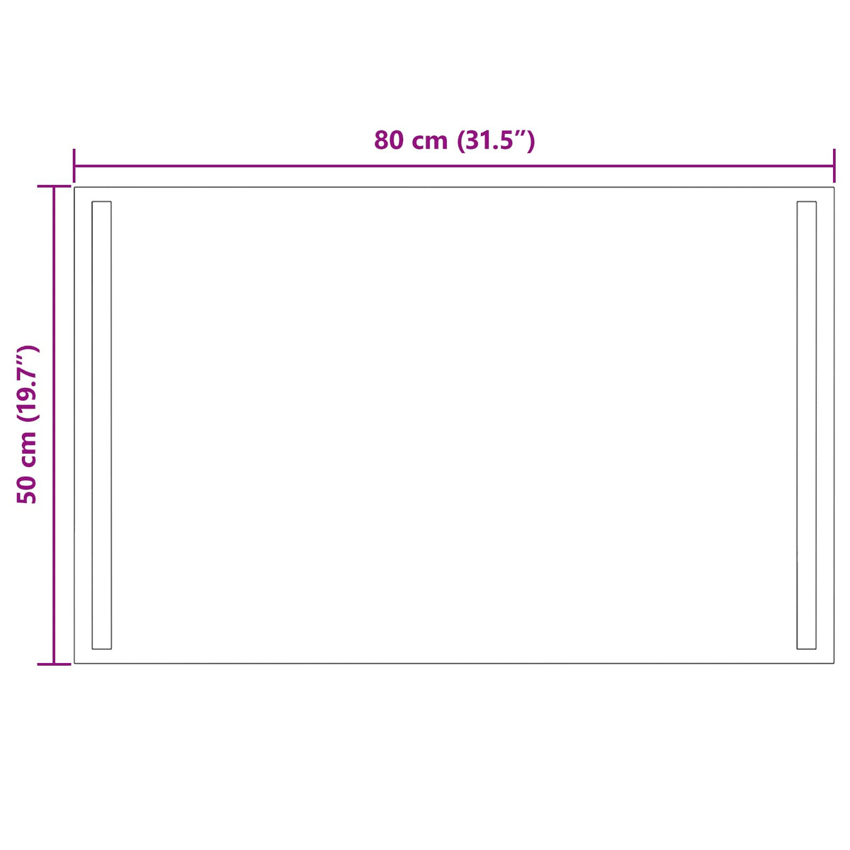 LED kupaonsko ogledalo s ogledalom *Transparent*an 80 x 50 cm