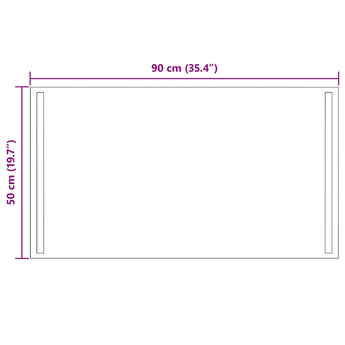 LED kupaonsko ogledalo s ogledalom *Transparent*an 90 x 50 cm