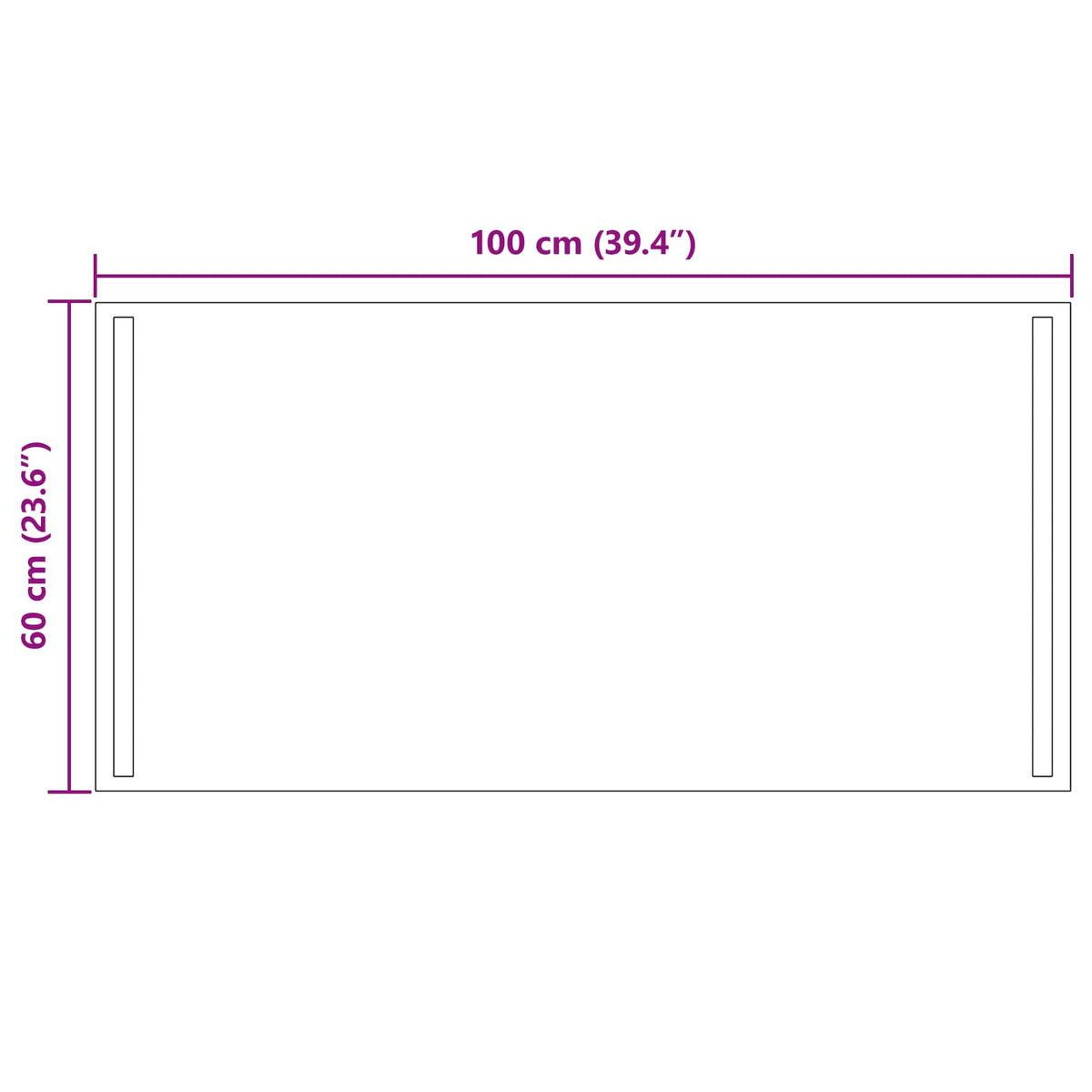 LED kupaonsko ogledalo s ogledalom *Transparent*an 100 x 60 cm