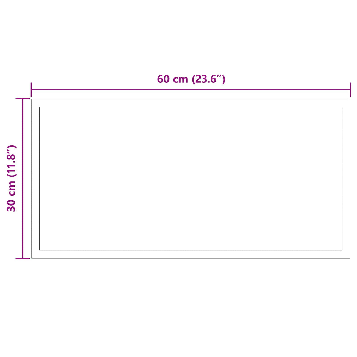LED kupaonsko ogledalo s ogledalom *Transparent*an 60 x 30 cm