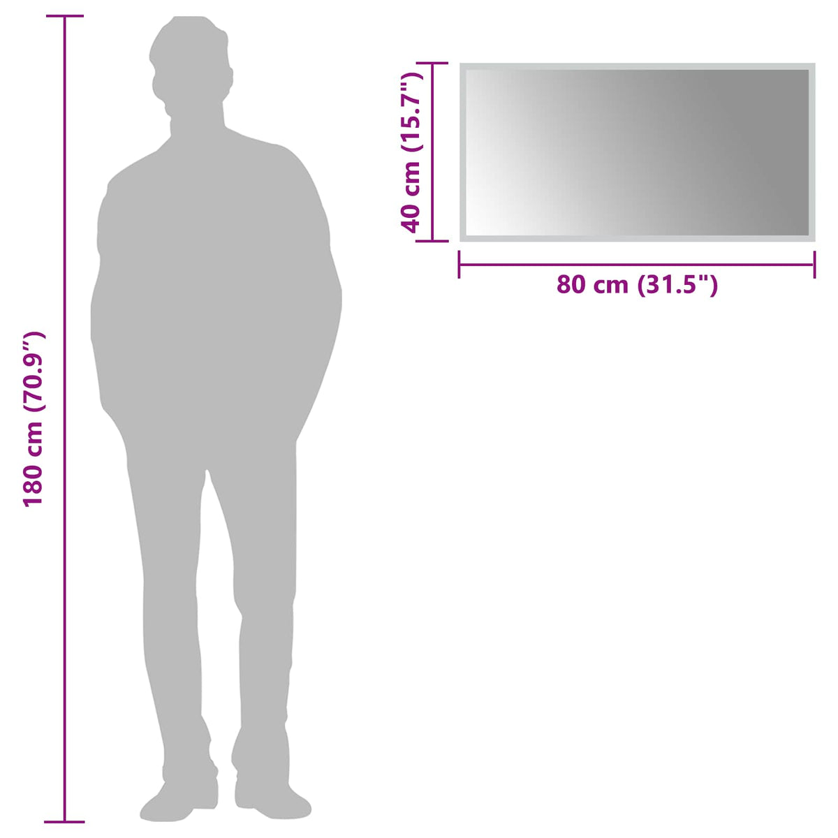 LED kupaonsko ogledalo s ogledalom *Transparent*an 80 x 40 cm