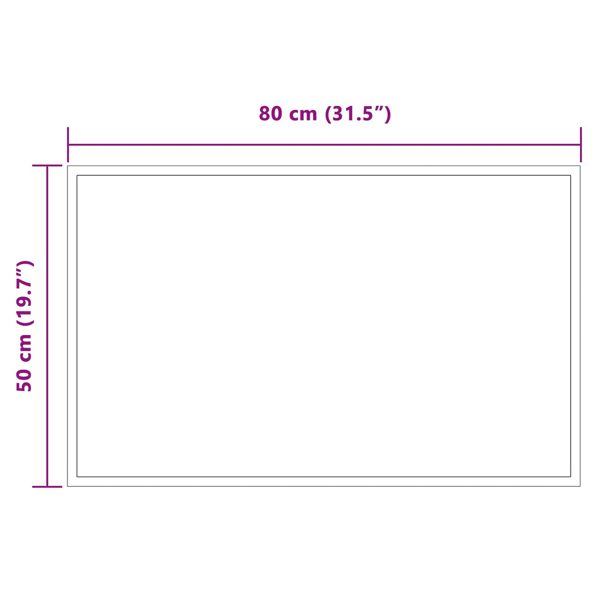LED kupaonsko ogledalo s ogledalom *Transparent*an 80 x 50 cm
