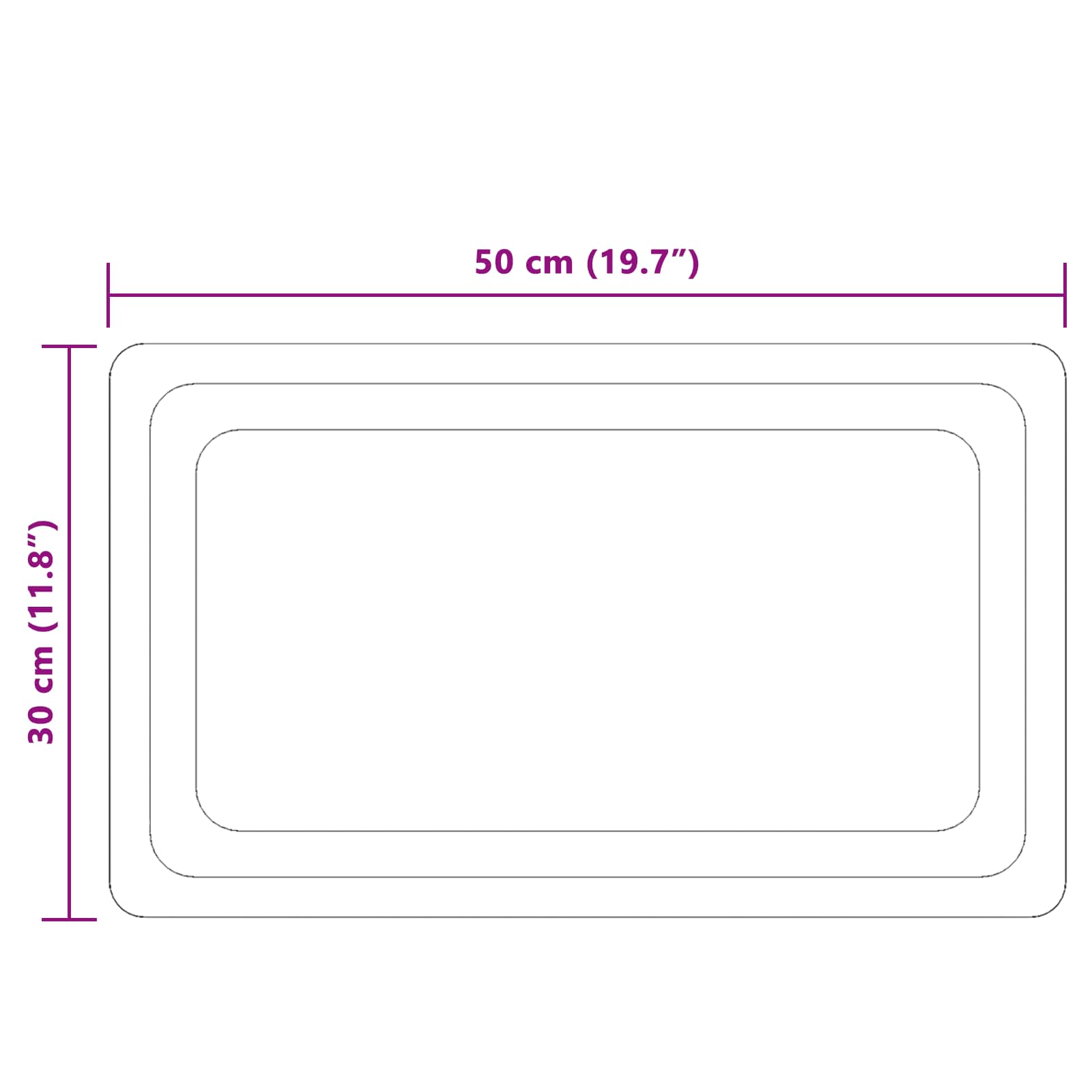 LED kupaonsko ogledalo s ogledalom *Transparent*an 50 x 30 cm