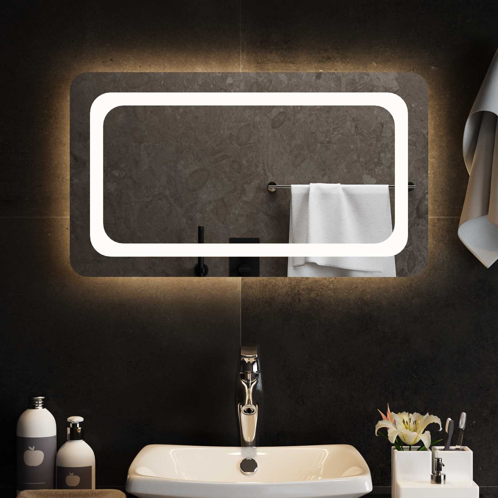 LED kupaonsko ogledalo s ogledalom *Transparent*an 70 x 40 cm
