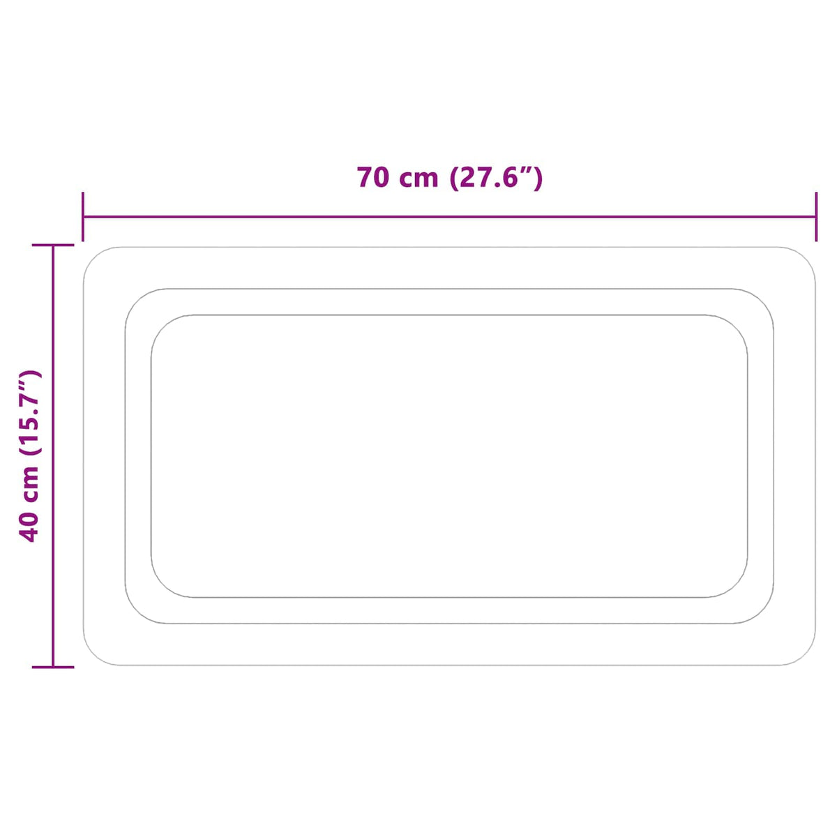 LED kupaonsko ogledalo s ogledalom *Transparent*an 70 x 40 cm