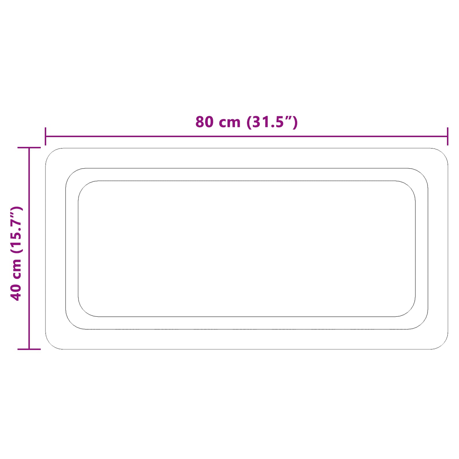 LED kupaonsko ogledalo s ogledalom *Transparent*an 80 x 40 cm
