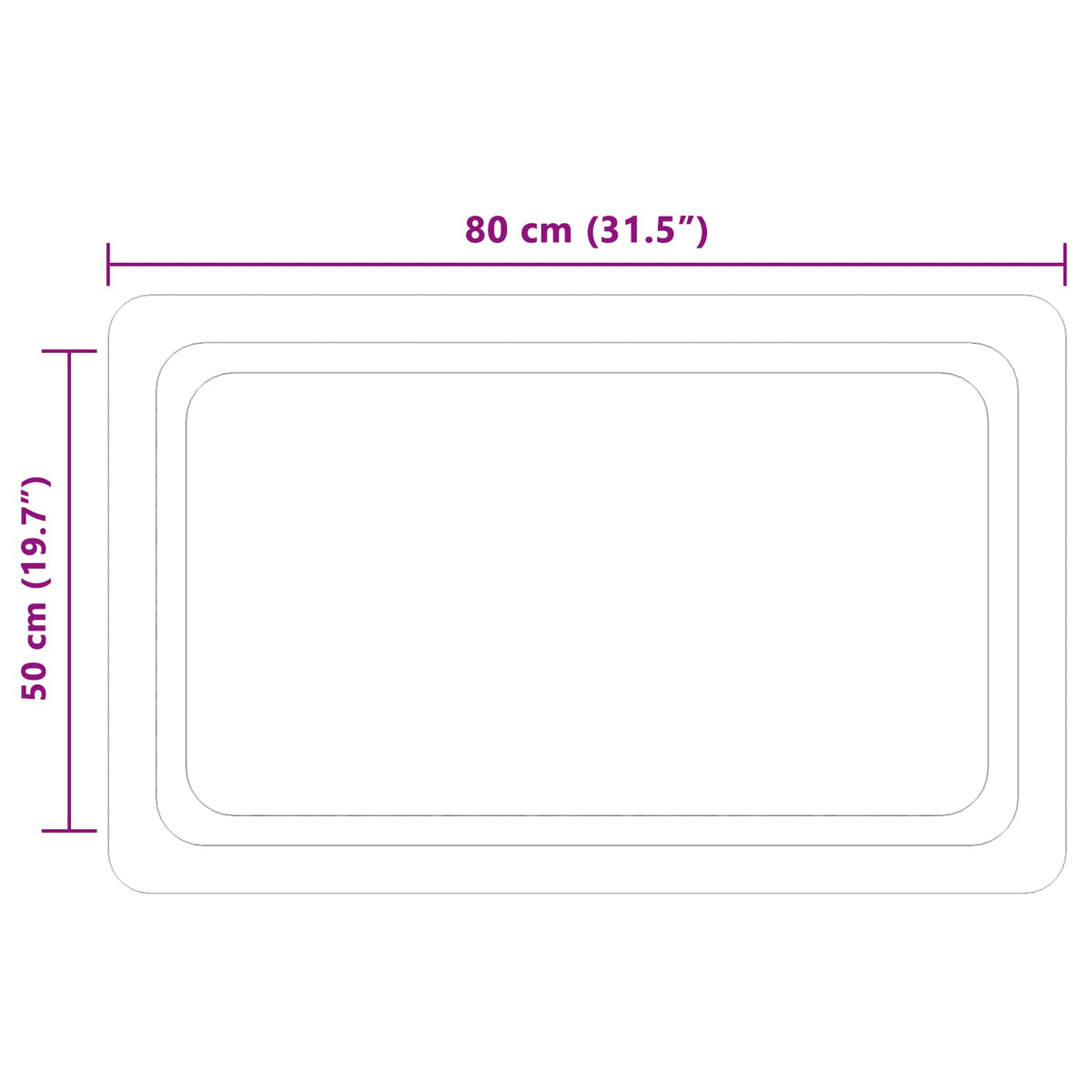 LED kupaonsko ogledalo s ogledalom *Transparent*an 80 x 50 cm