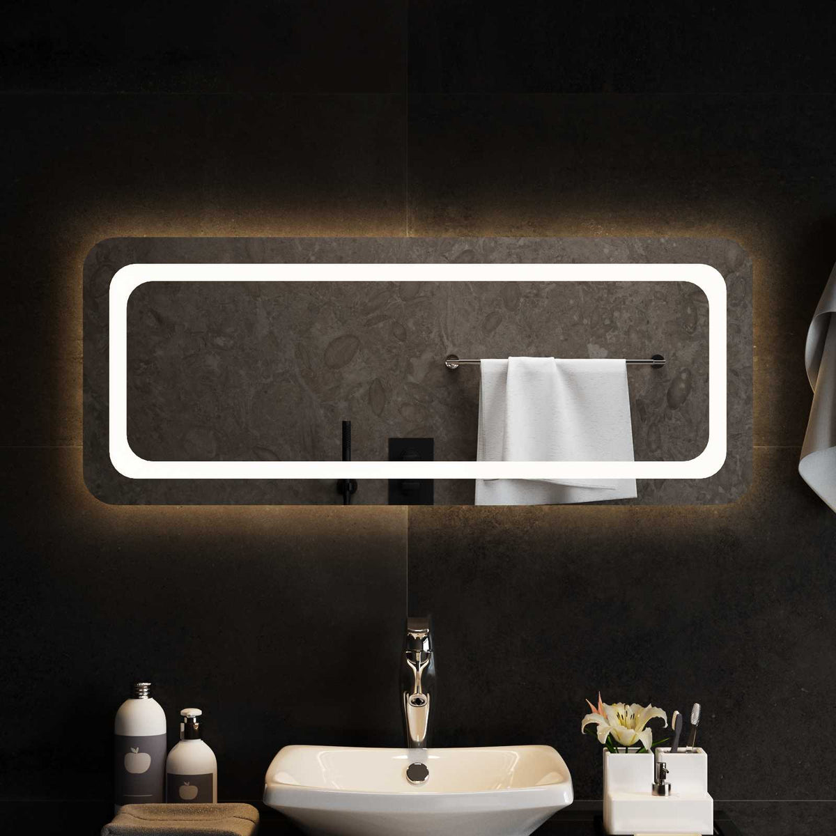 LED kupaonsko ogledalo s ogledalom *Transparent*an 100 x 40 cm