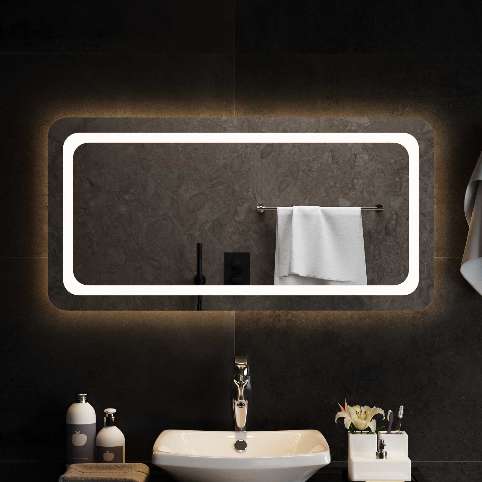LED kupaonsko ogledalo s ogledalom *Transparent*an 100 x 50 cm