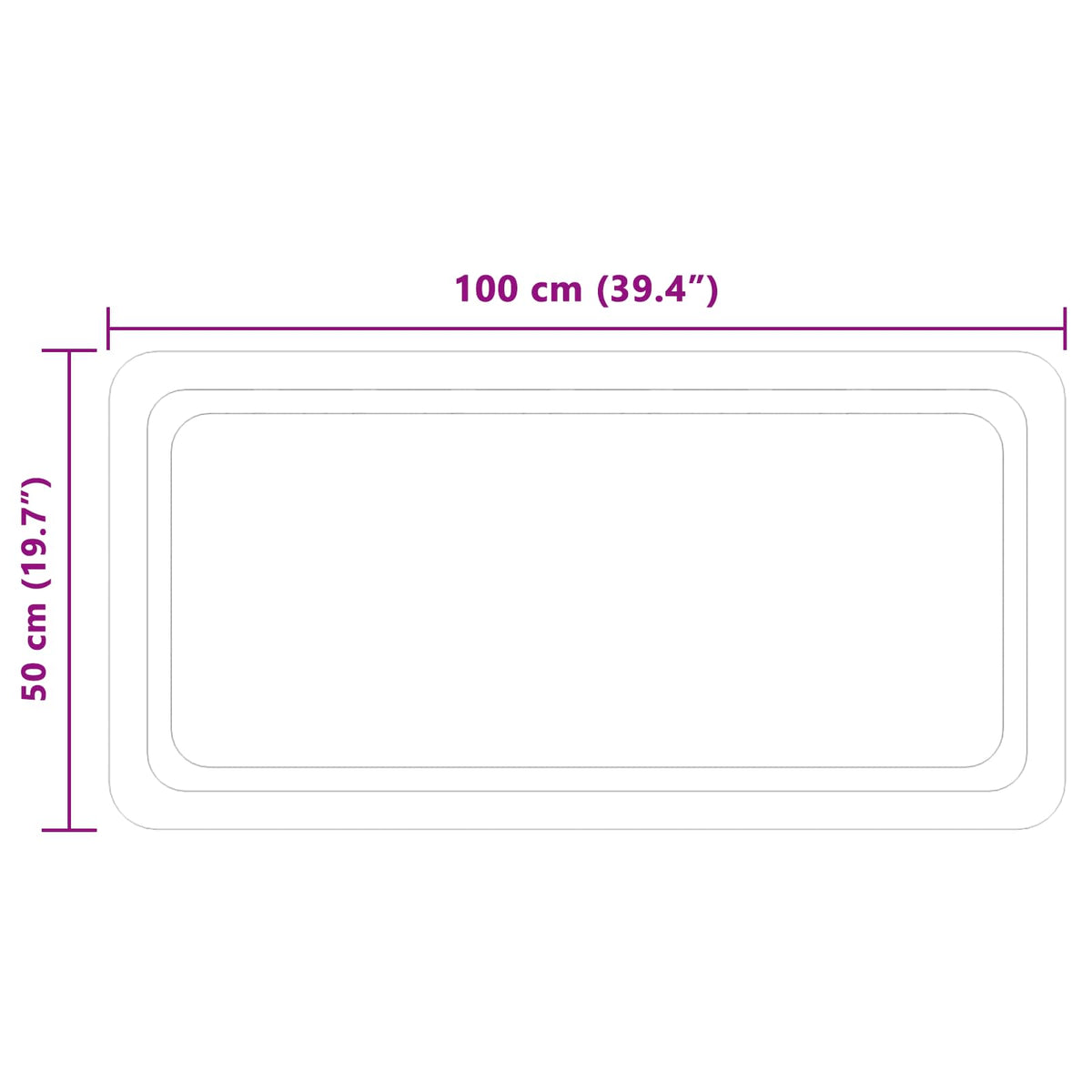 LED kupaonsko ogledalo s ogledalom *Transparent*an 100 x 50 cm