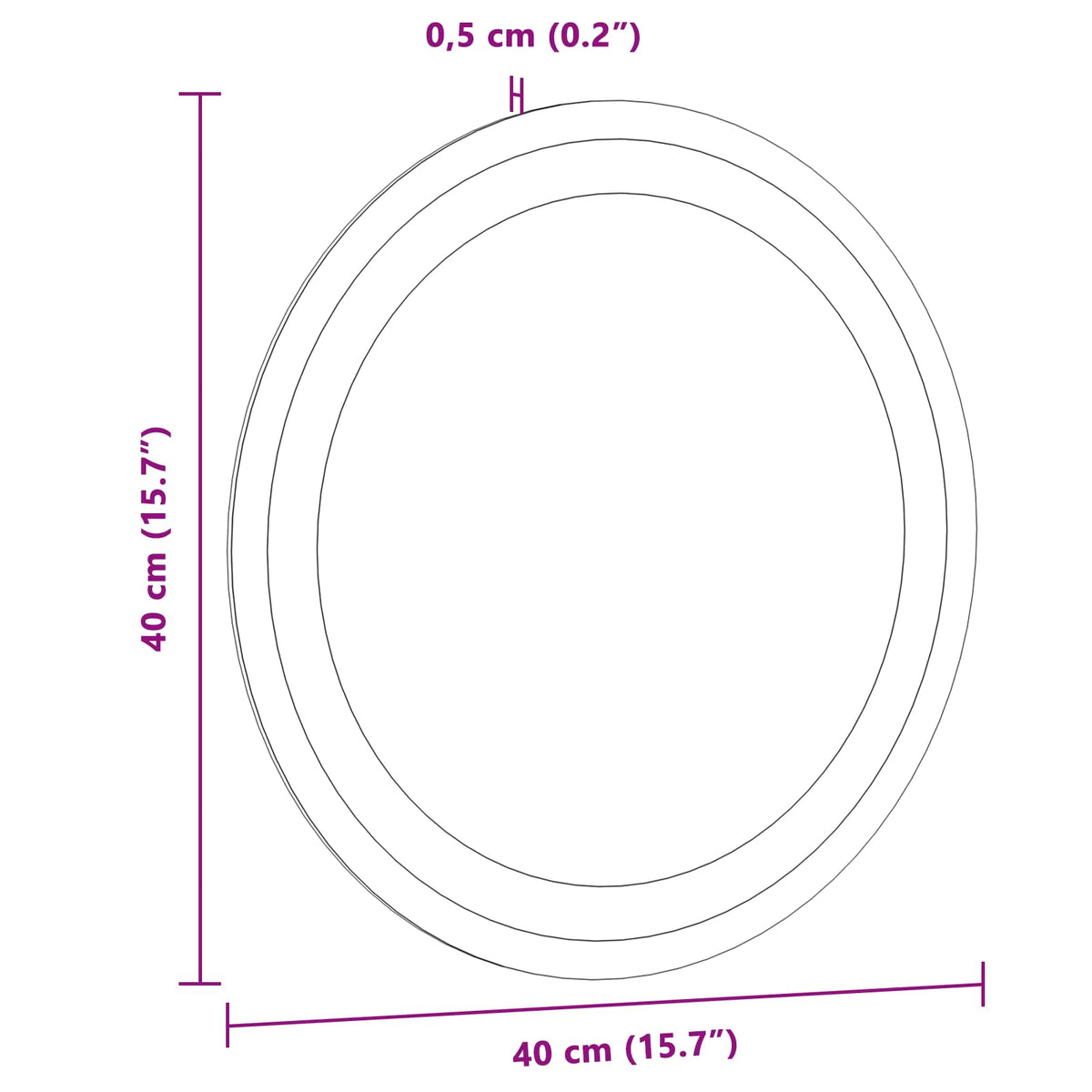 LED kupaonsko ogledalo s ogledalom *Transparent*an Ø 40 cm