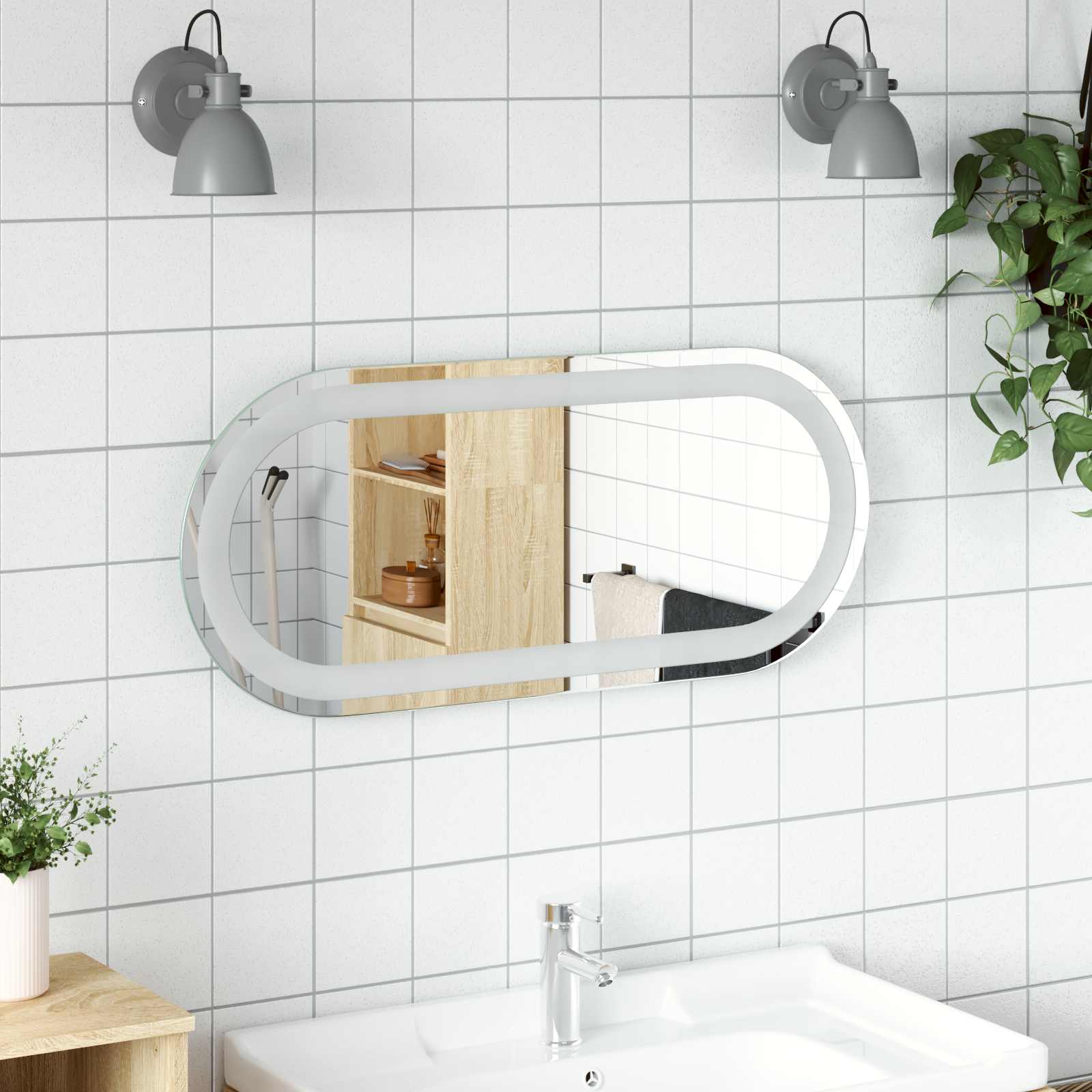LED kupaonsko ogledalo s ogledalom *Transparent*an 70 x 30 cm