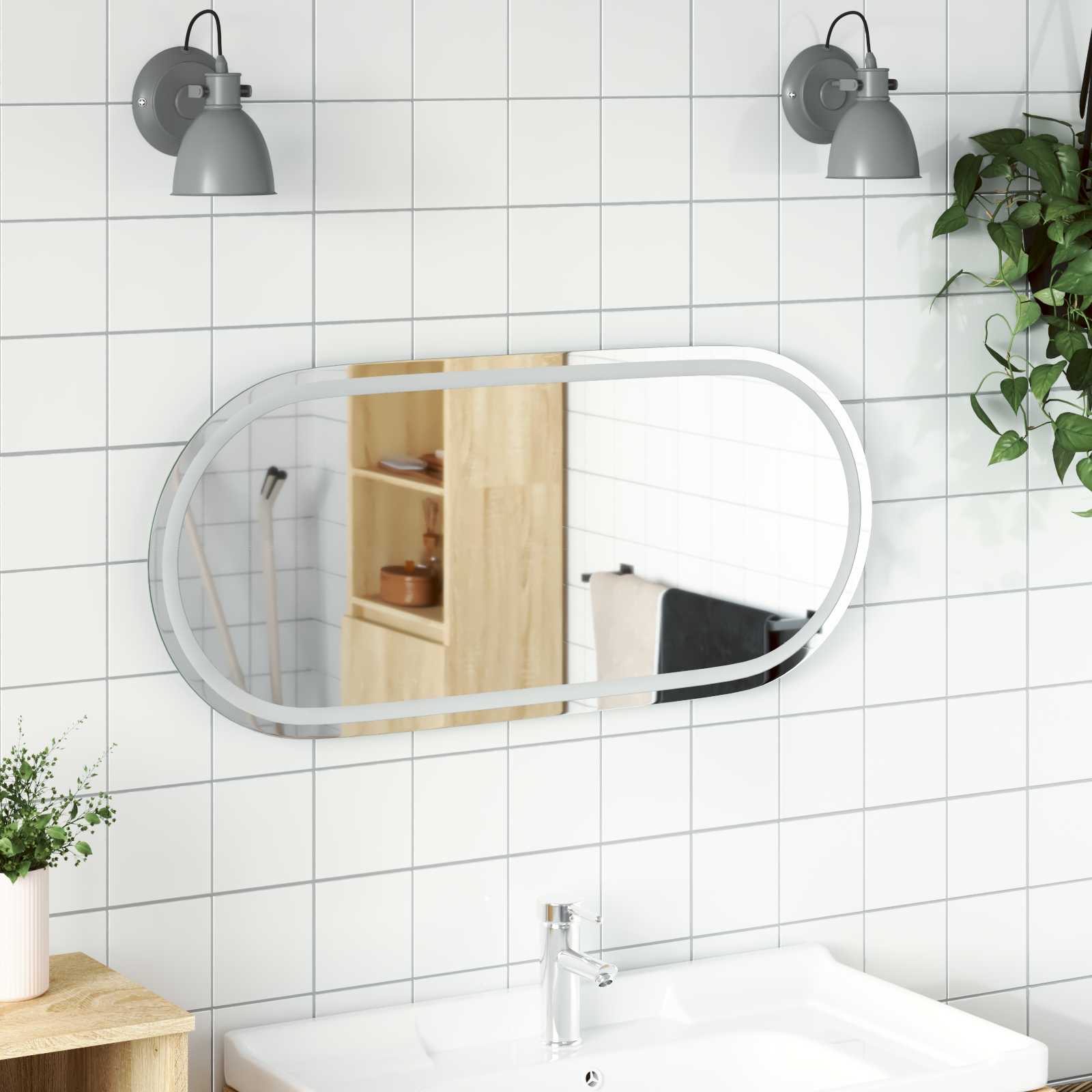 LED kupaonsko ogledalo s ogledalom *Transparent*an 100 x 45 cm