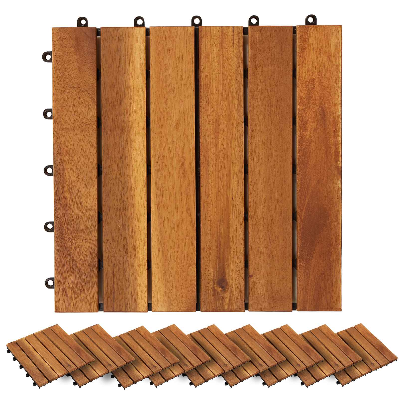 Pločice za decking 20 pcs Smeđa 30 x 30 cm Acacijsko drvo