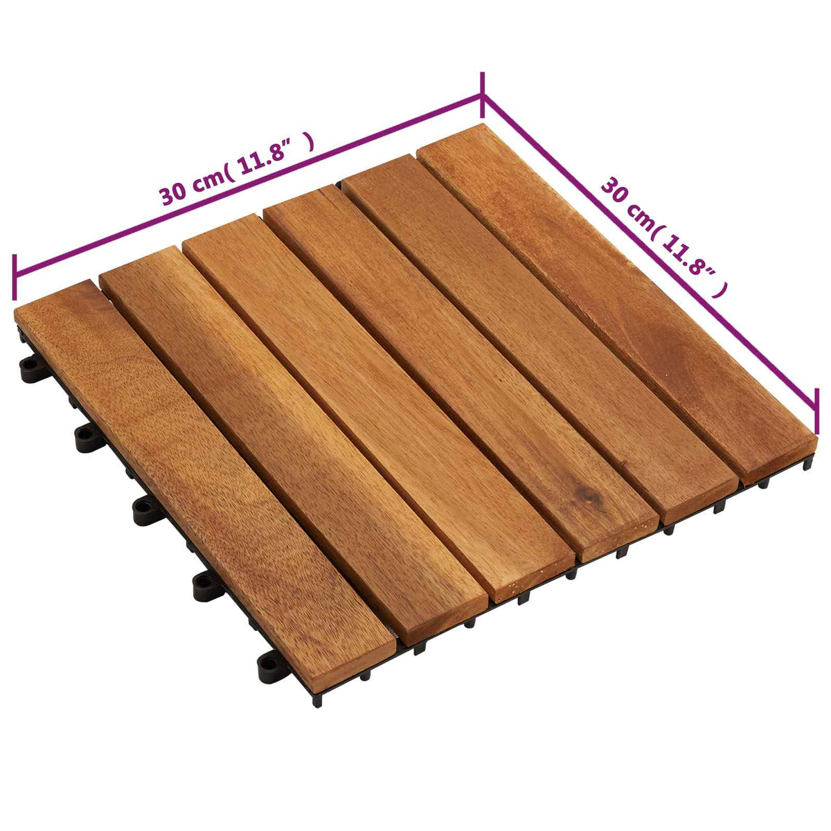 Pločice za decking 20 pcs Smeđa 30 x 30 cm Acacijsko drvo