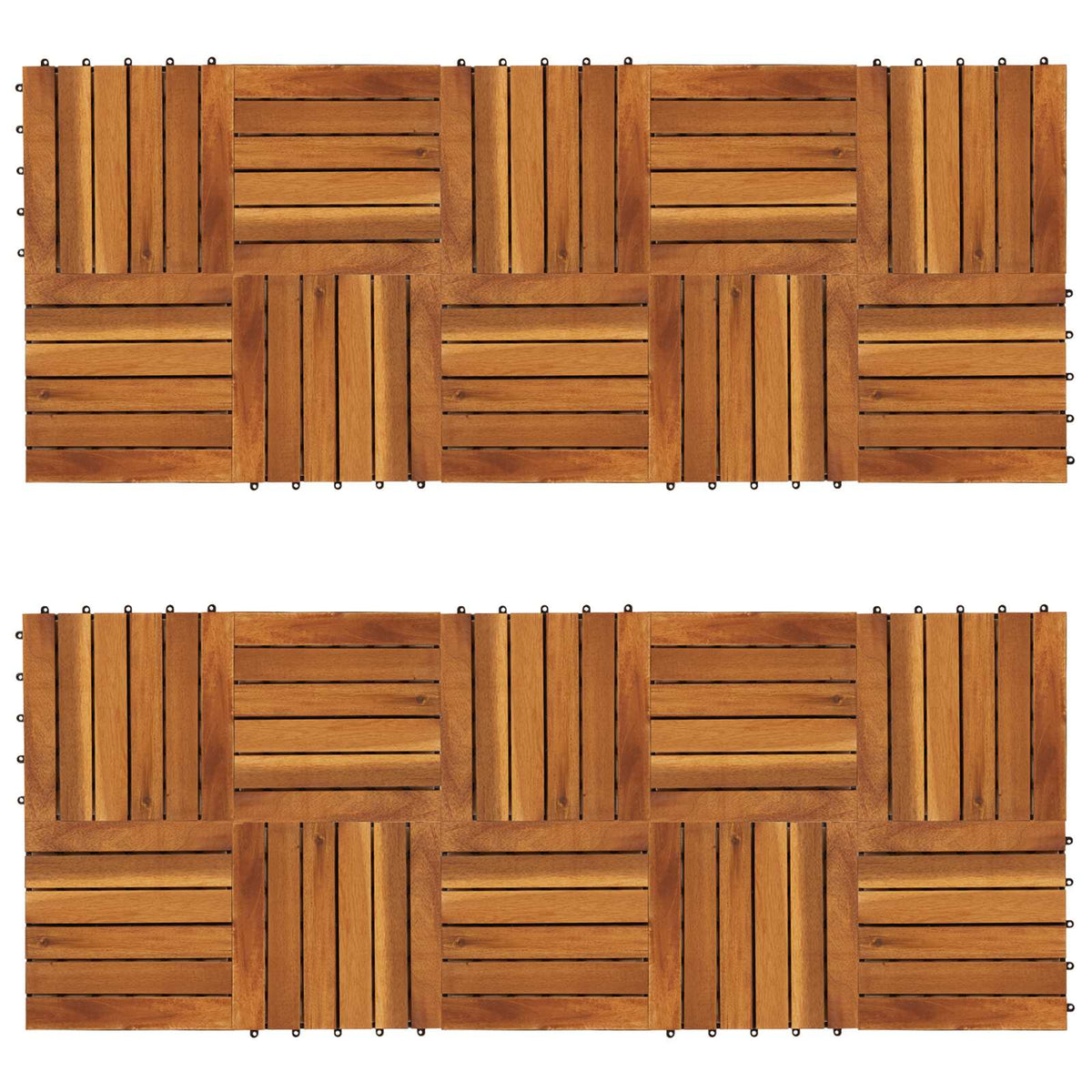 Pločice za decking 20 pcs Smeđa 30 x 30 cm Acacijsko drvo