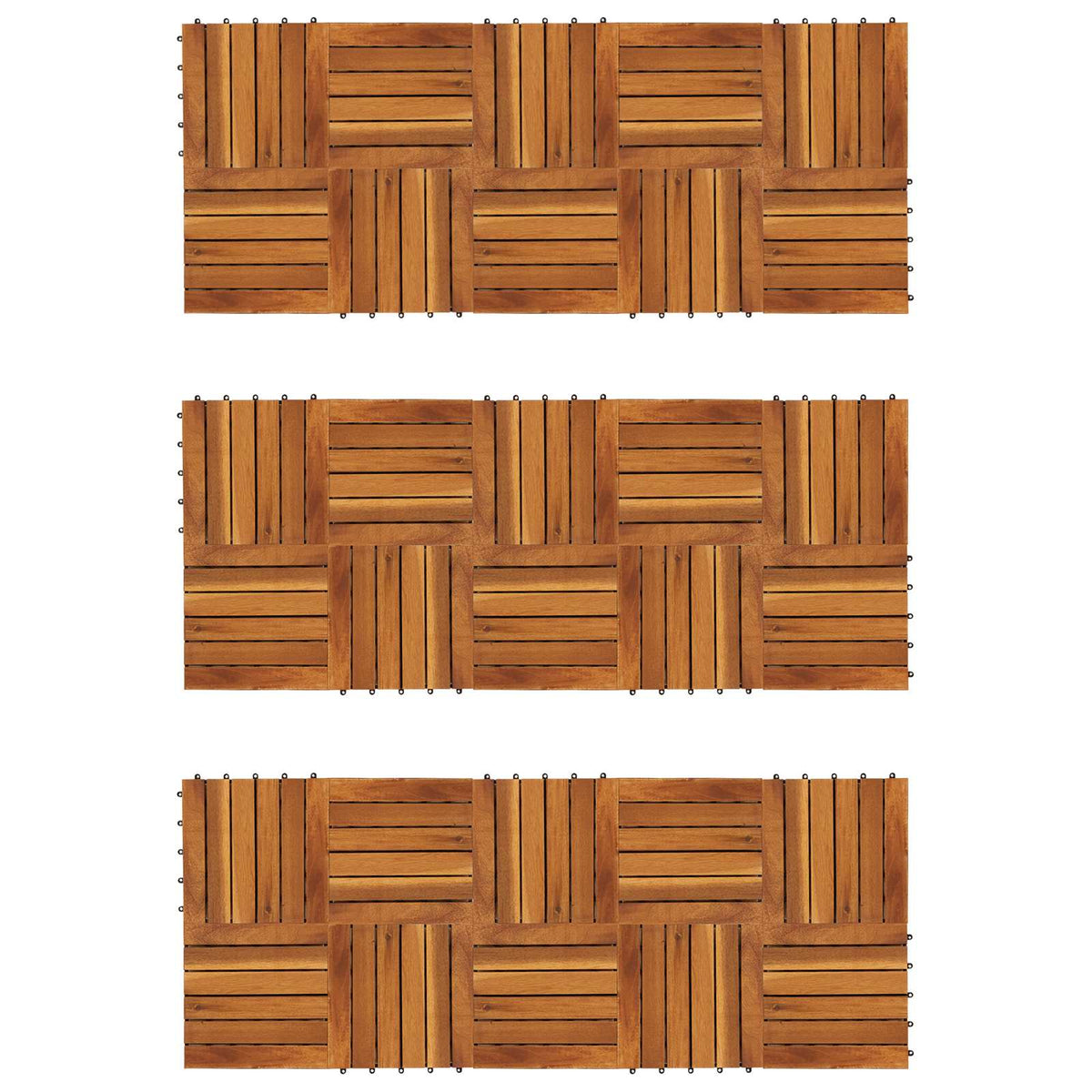 Pločice za decking 30 pcs Smeđa 30 x 30 cm Acacijsko drvo