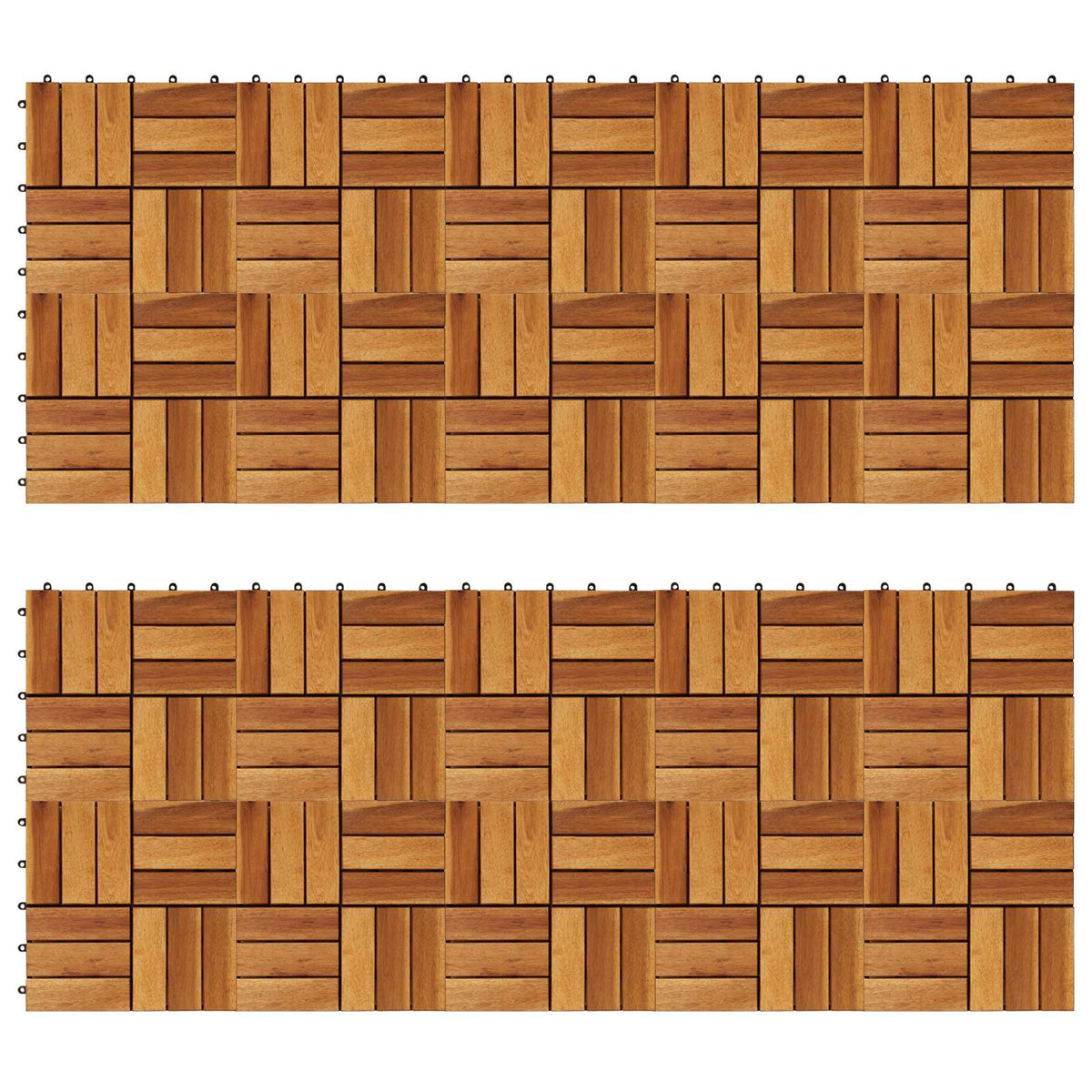 Pločice za decking 20 pcs Smeđa 30 x 30 cm Acacijsko drvo
