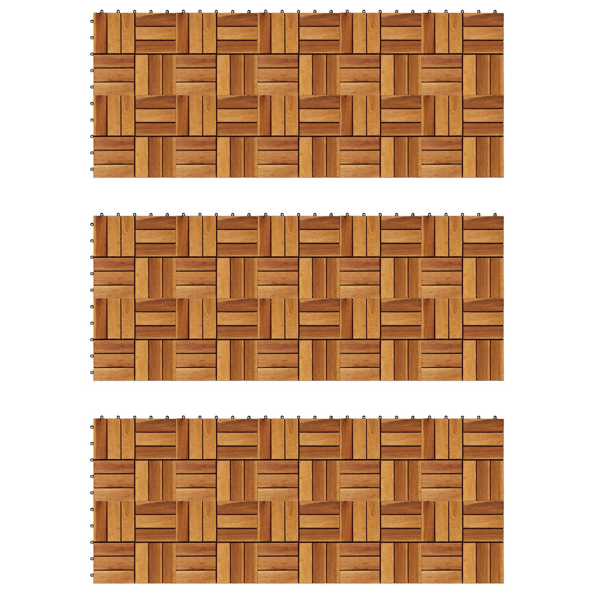 Pločice za decking 30 pcs Smeđa 30 x 30 cm Acacijsko drvo