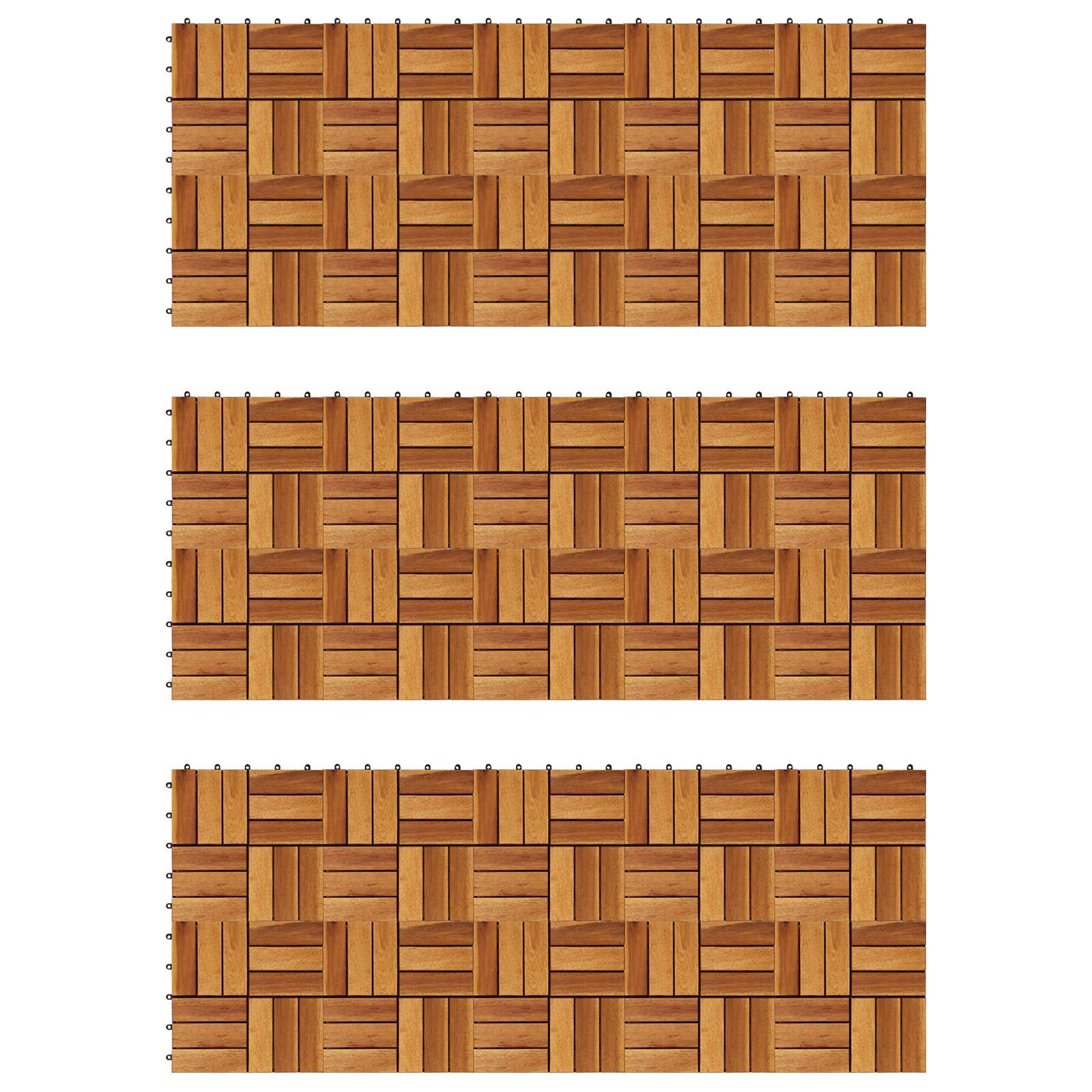 Pločice za decking 30 pcs Smeđa 30 x 30 cm Acacijsko drvo